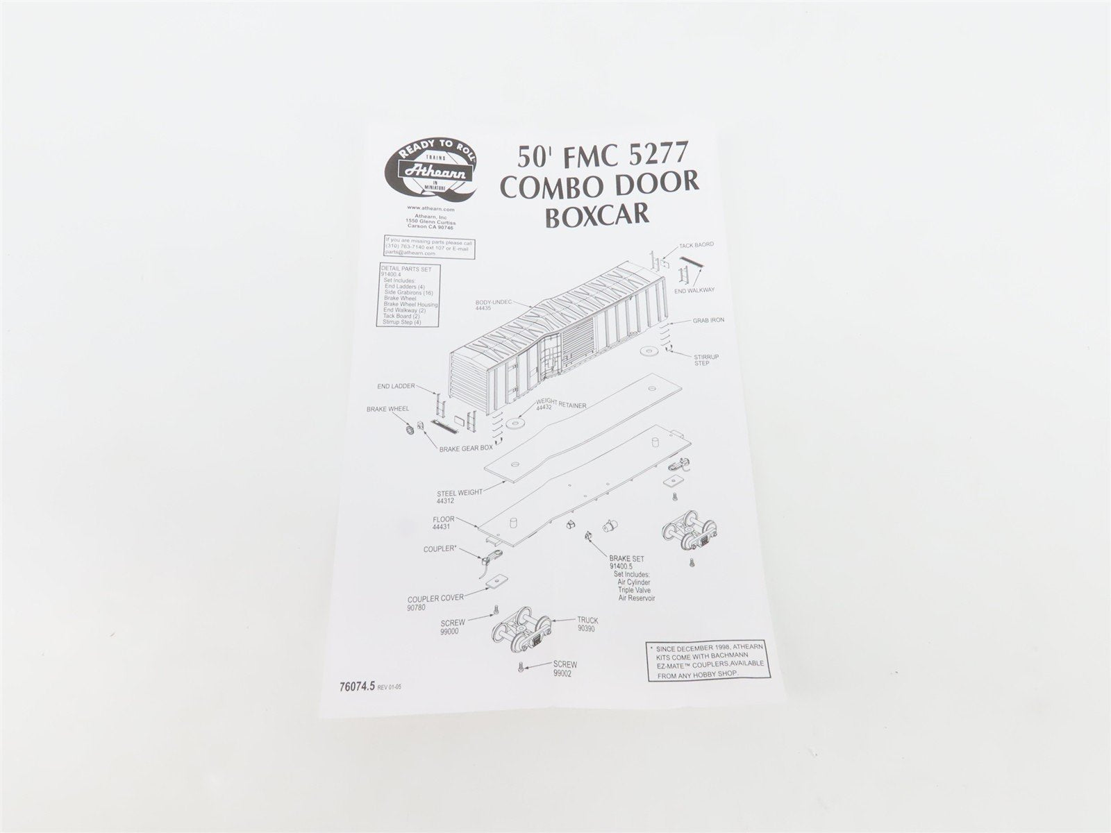 HO Scale Athearn 92846 ABOX Railbox (early) FMC 50' Combo Door Box Car #51235