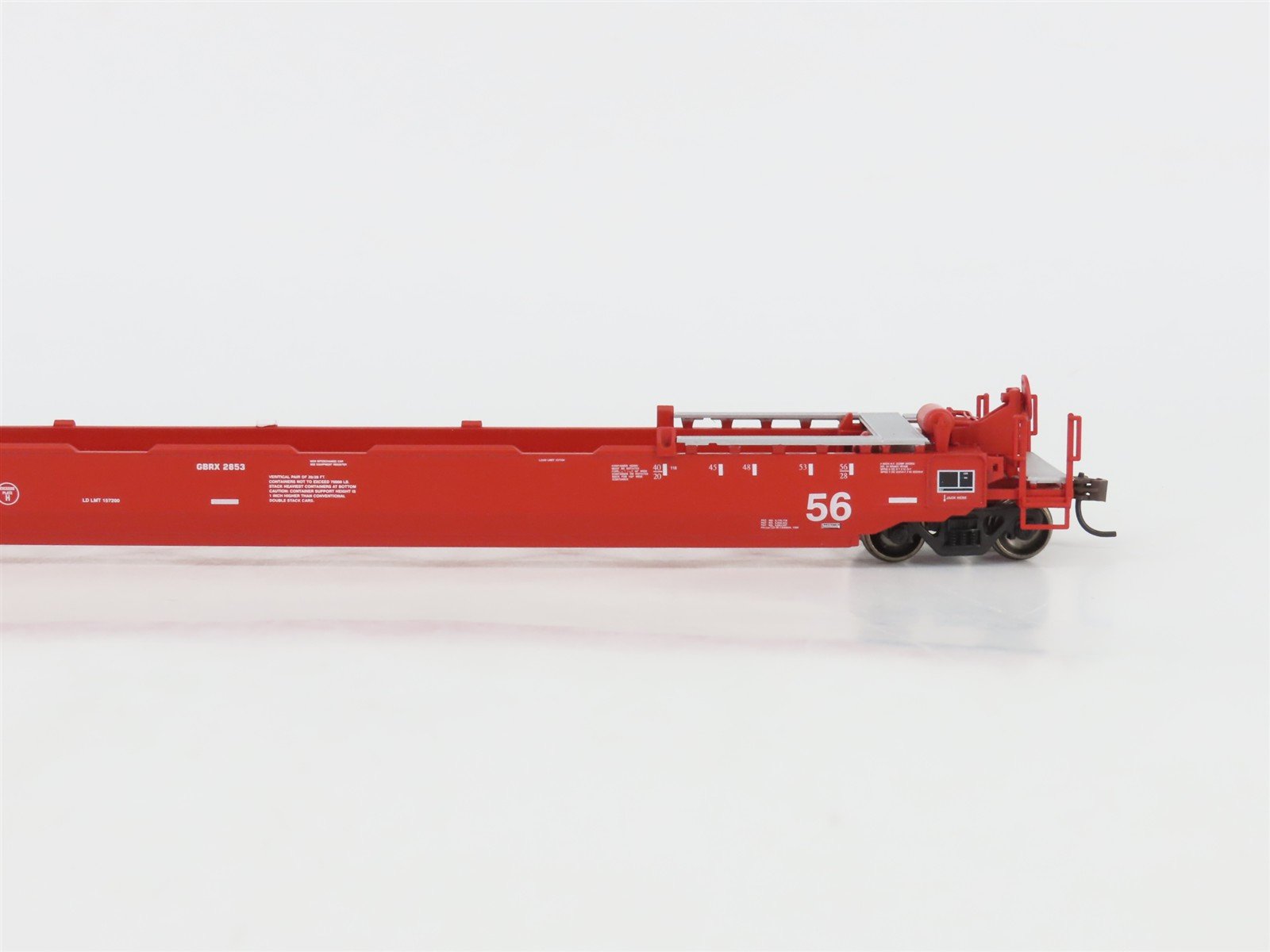 HO Scale Athearn 91101 GBRX 56' Well Car #2853 w/ 4 28' Containers