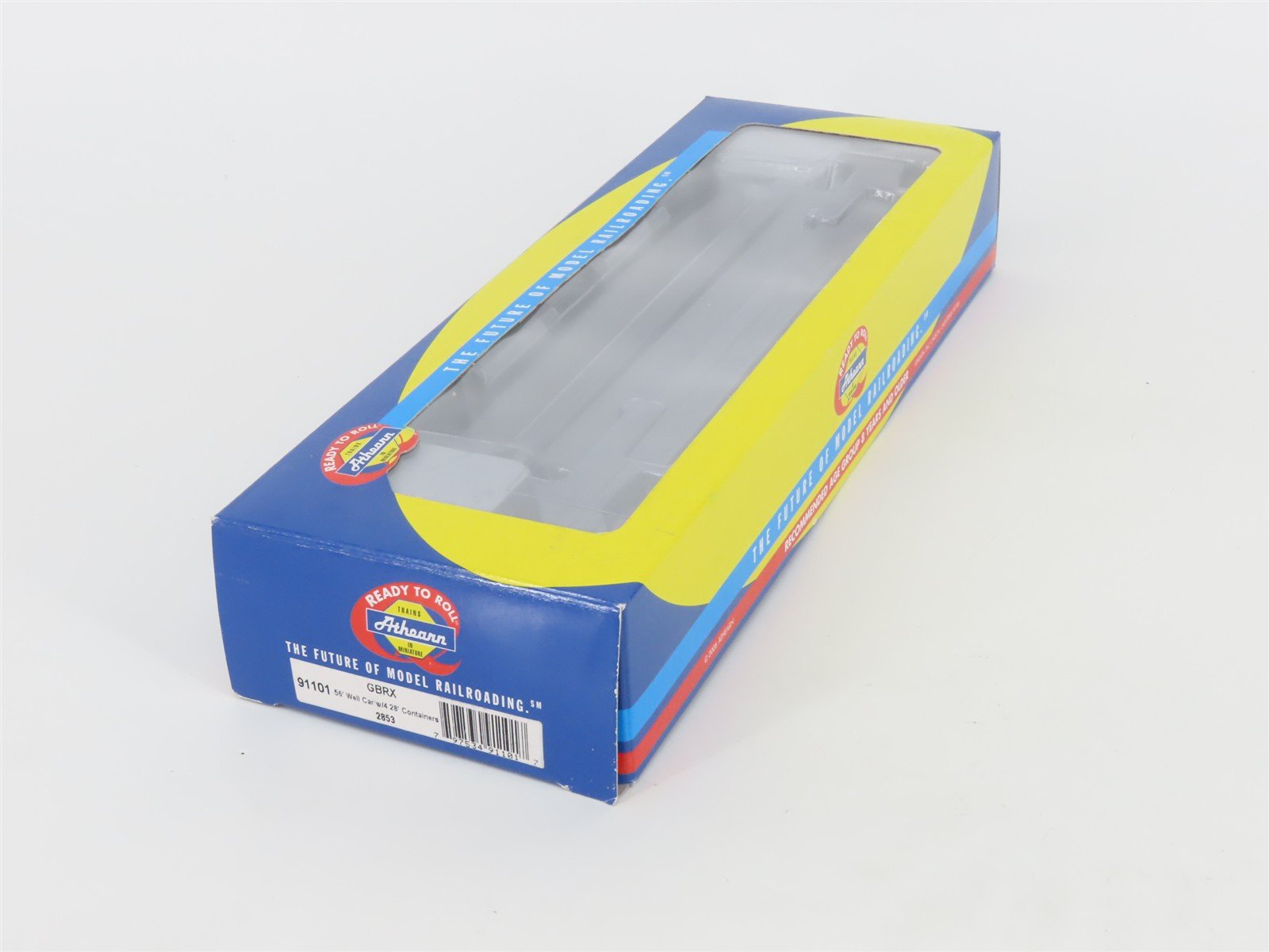 HO Scale Athearn 91101 GBRX 56' Well Car #2853 w/ 4 28' Containers