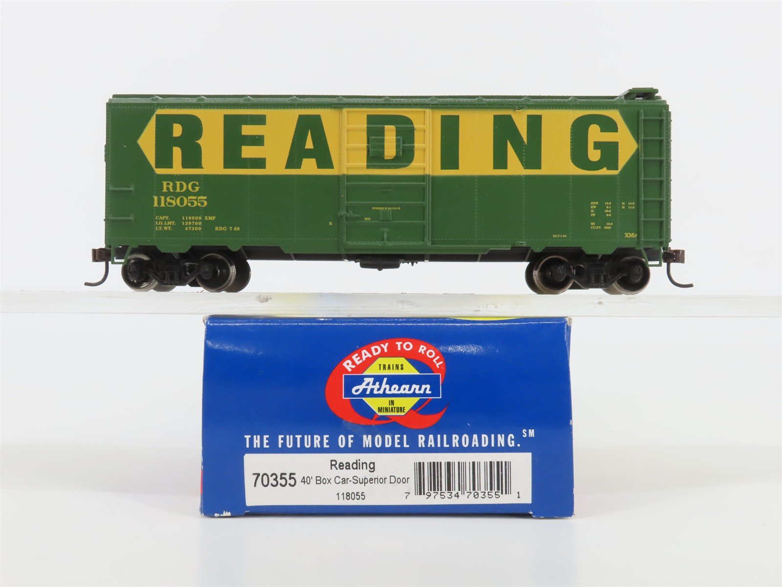 HO Scale Athearn 70355 RDG Reading 40' Superior Door Box Car #118055
