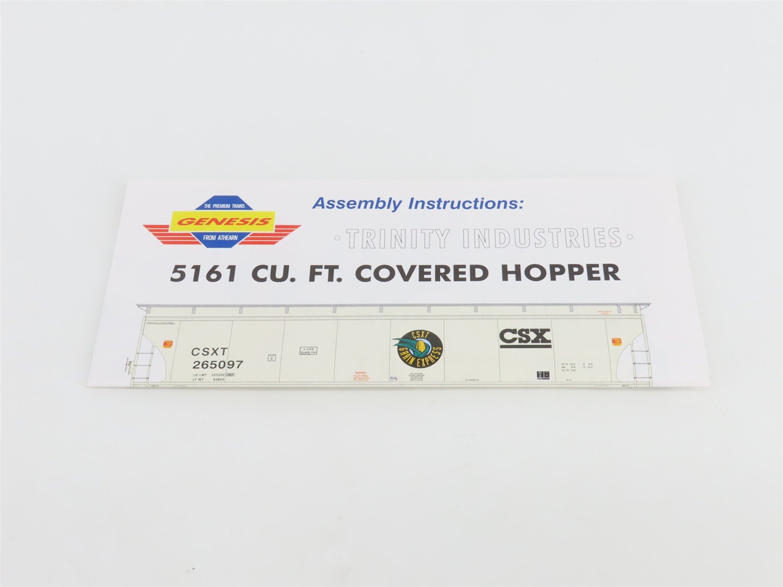 HO Athearn Genesis G4260 DM&E Trinity 5161 cu. ft. 3-Bay Covered Hopper #51124