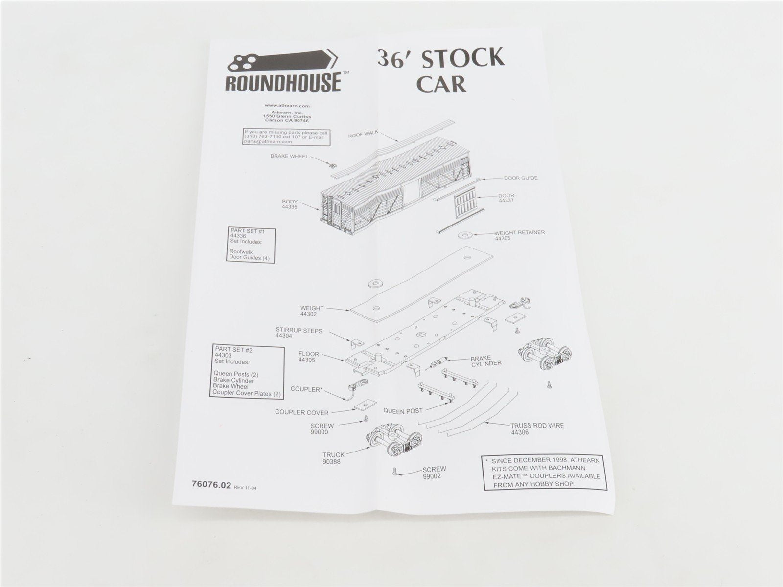 HO Scale Roundhouse 84205 CGW Chicago Great Western 36' Stock Car #8457