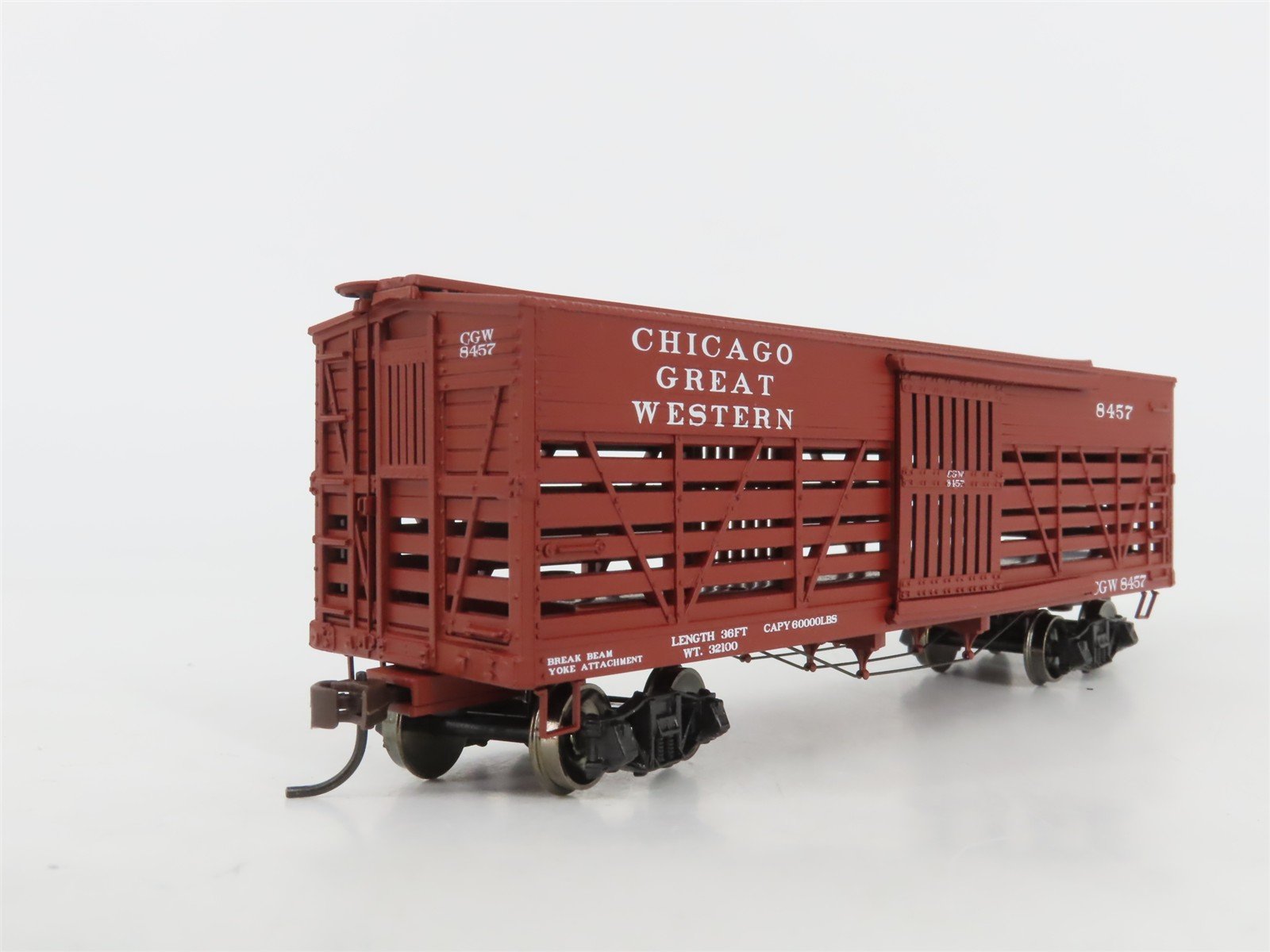 HO Scale Roundhouse 84205 CGW Chicago Great Western 36' Stock Car #8457