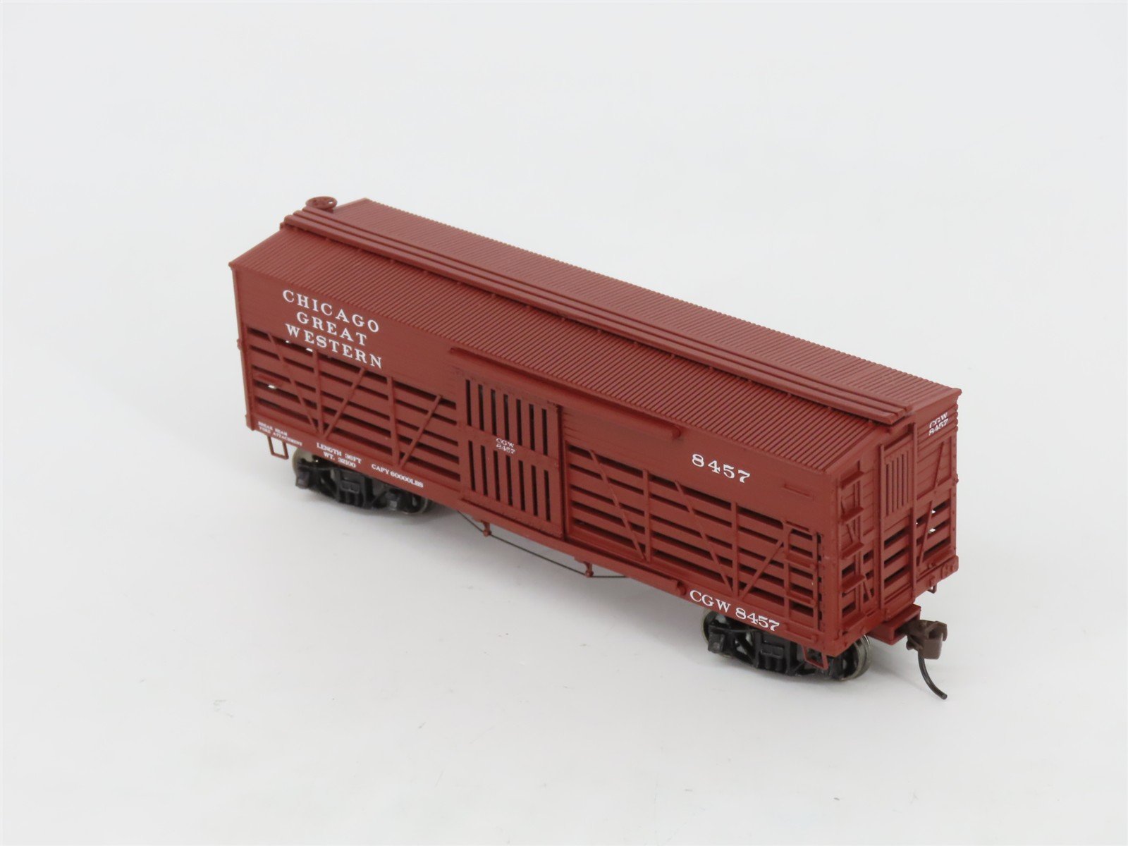 HO Scale Roundhouse 84205 CGW Chicago Great Western 36' Stock Car #8457