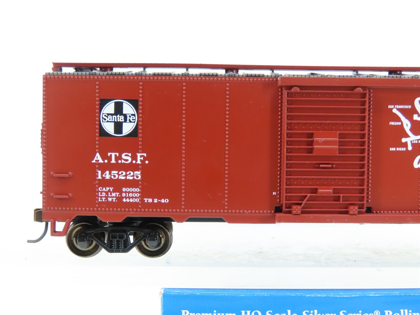 HO Scale Bachmann Silver Series 16505 ATSF The Chief West 40' Map Boxcar #145225