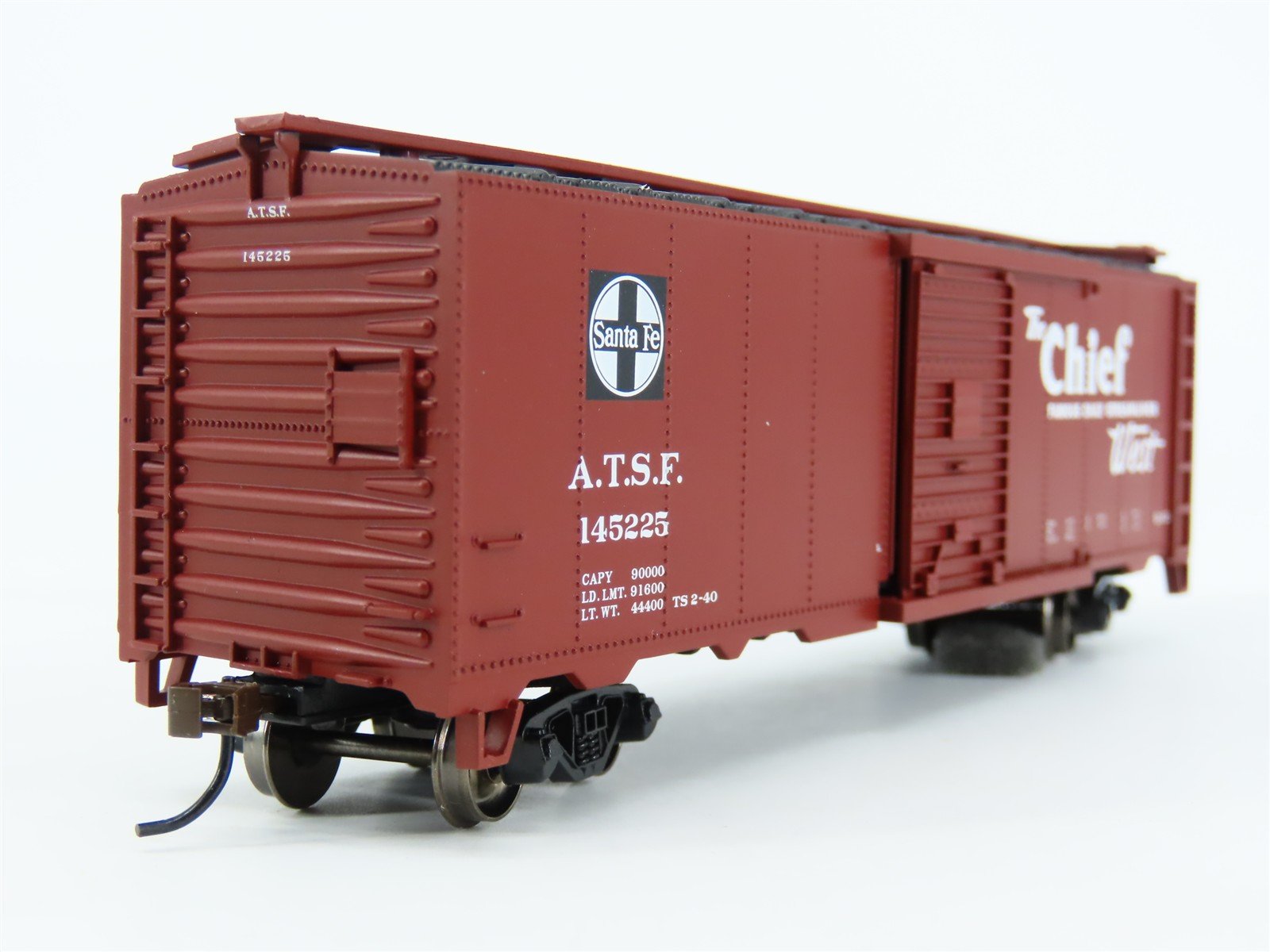HO Scale Bachmann Silver Series 16505 ATSF The Chief West 40' Map Boxcar #145225