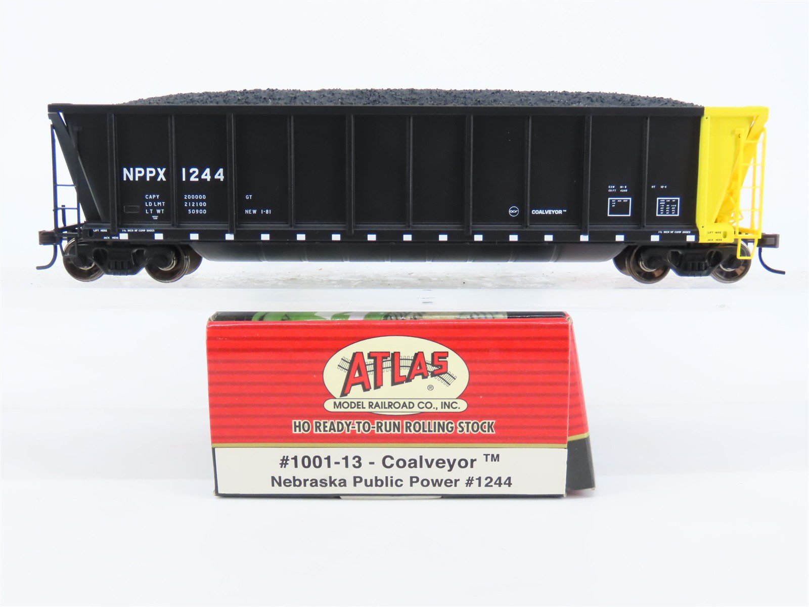 HO Scale Atlas 1001-13 NPPX Nebraska Public Power Coalveyor #1244 w/ Load