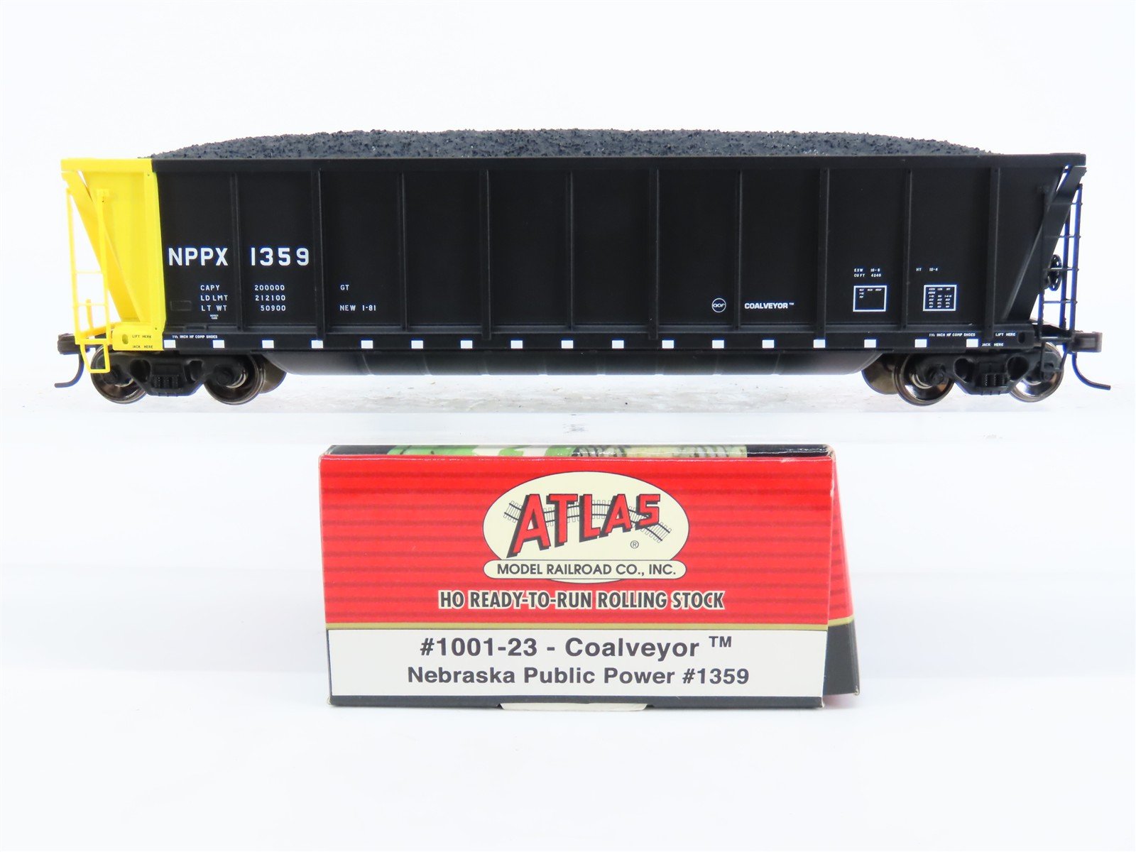 HO Scale Atlas 1001-23 NPPX Nebraska Public Power Coalveyor #1359 w/ Load