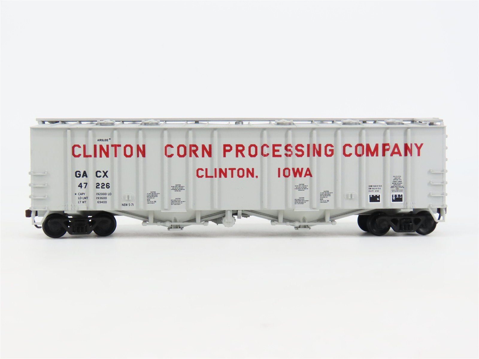 HO Scale Walthers 932-3693 GACX Clinton Corn Processing Airslide Hopper #47226