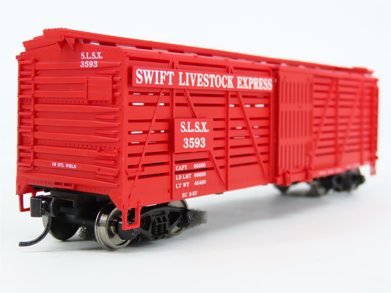 HO Walthers Mainline 910-4503 SLSX Swift Livestock Express 40' Stock Car #3593