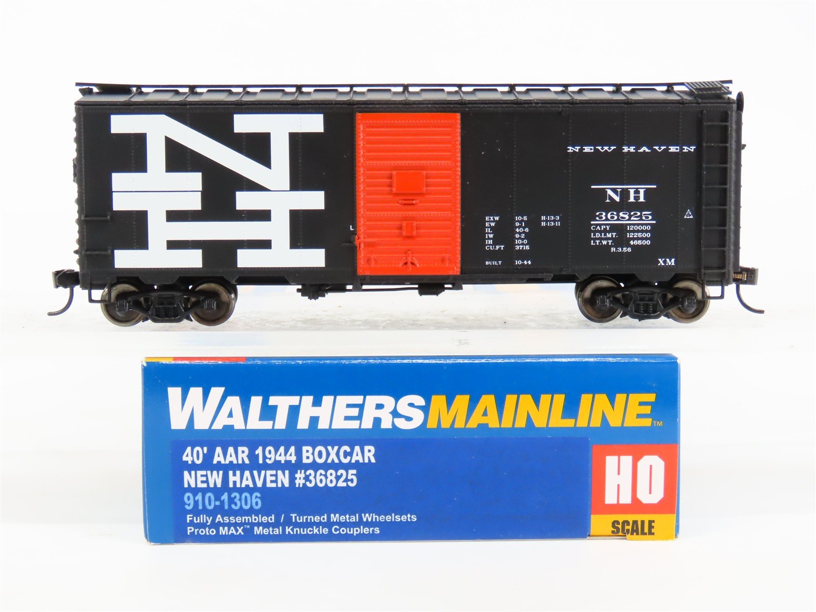 HO Scale Walthers Mainline 910-1306 NH New Haven 40' AAR 1944 Box Car #36825