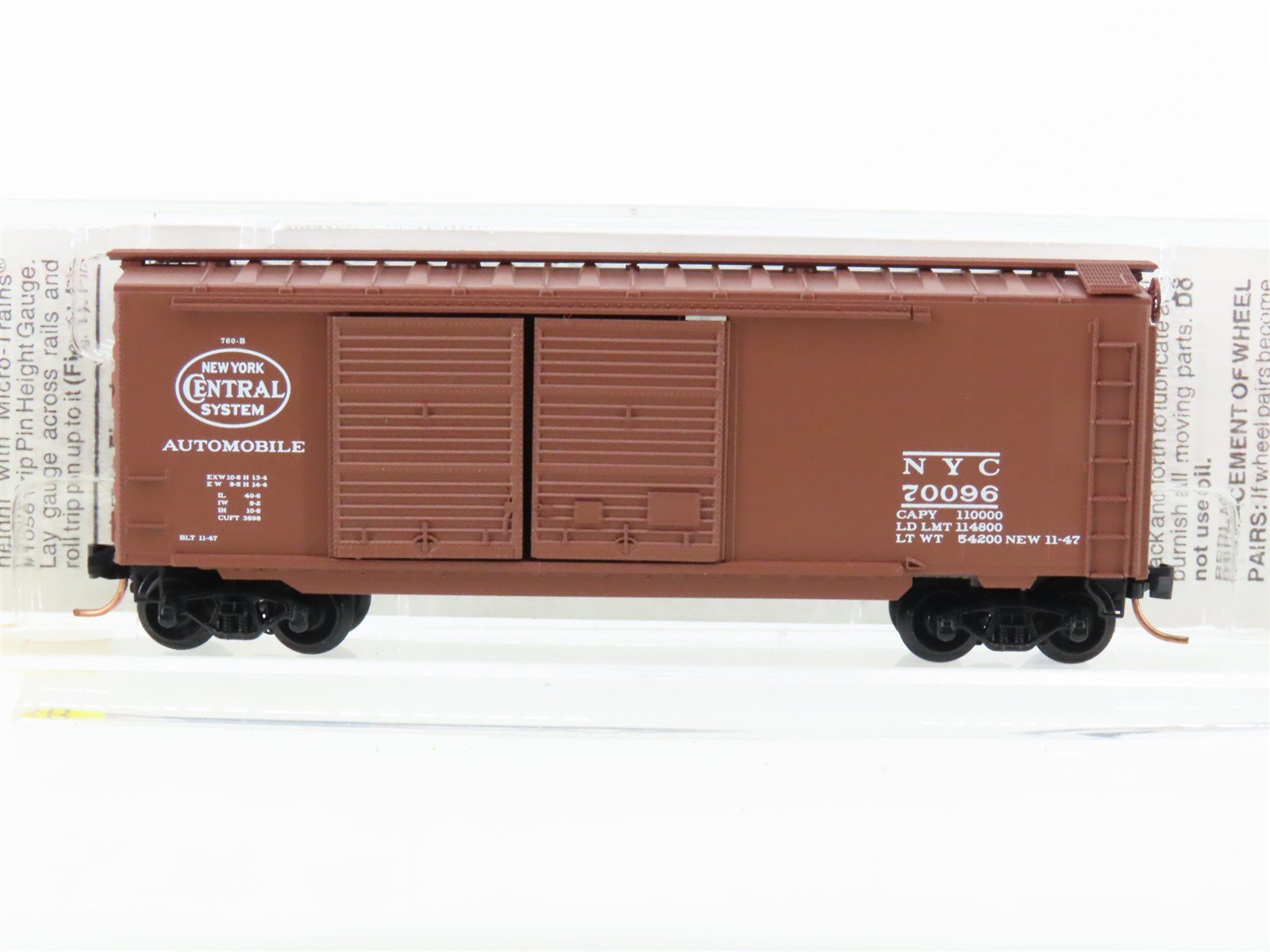 N Scale Micro-Trains MTL 23160 NYC New York Central System 40' Box Car #70096