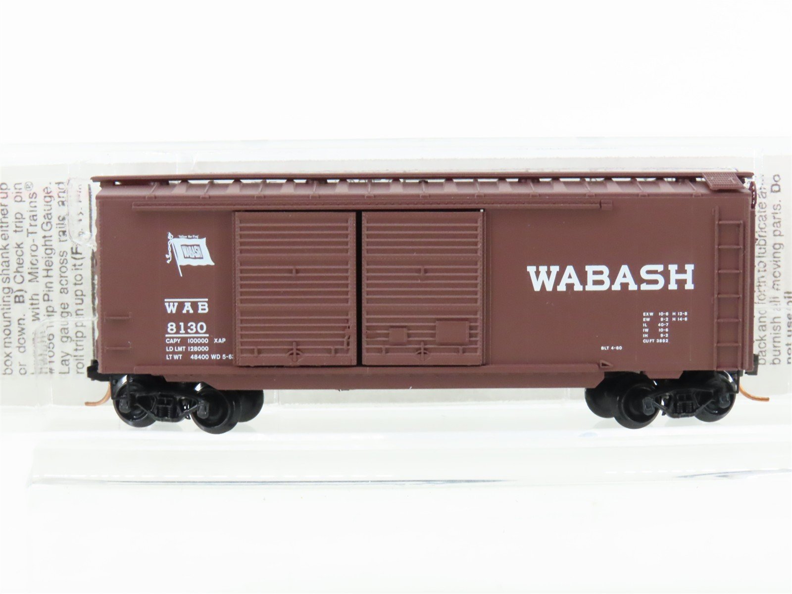 N Scale Micro-Trains MTL 23130 WAB Wabash 40' Double Doors Box Car #8130