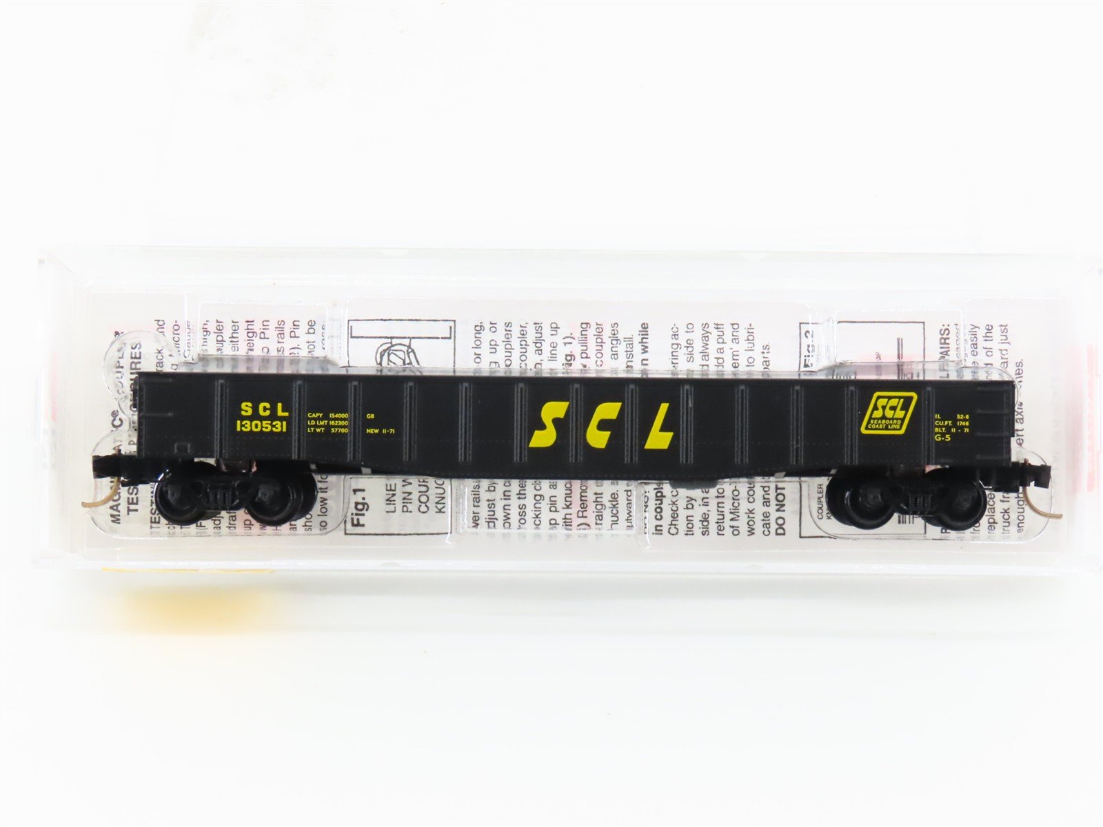 N Scale Micro-Trains MTL 105040 SCL Seaboard Coast Line 50' Gondola #130531