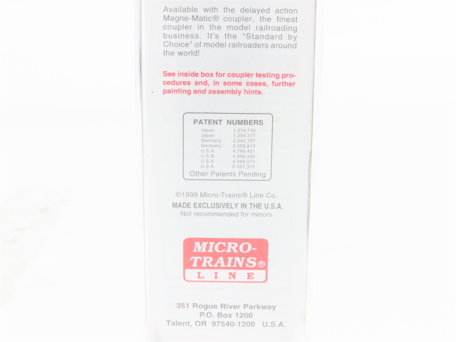 N Scale Micro-Trains MTL 120010 RDG Reading 40' Single Door Box Car #101999