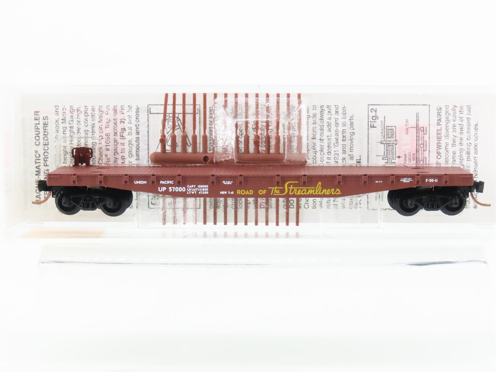 N Scale Micro-Trains MTL 45050 UP Union Pacific Streamliners 50' Flat Car #57000