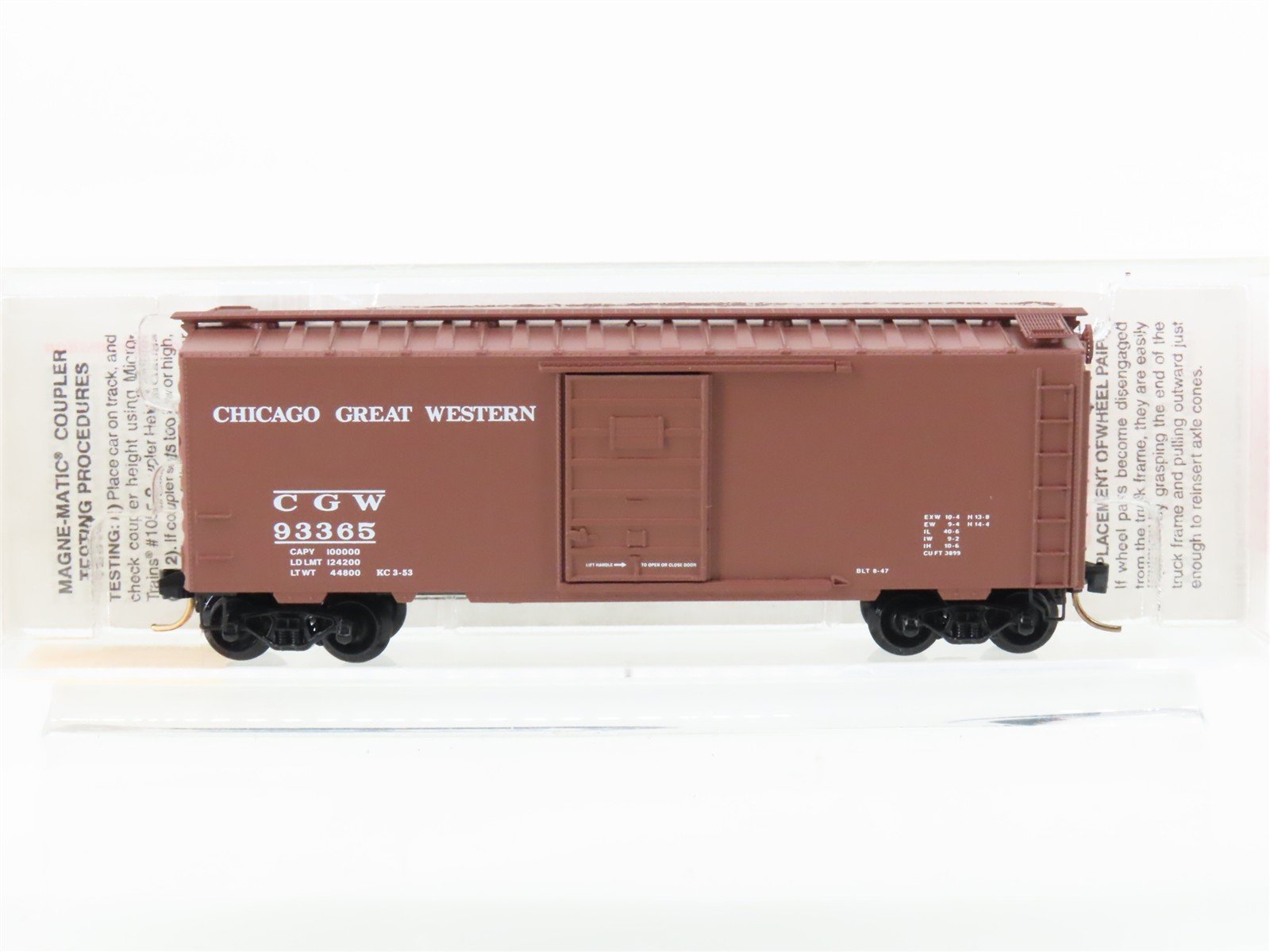 N Scale Micro-Trains MTL 20466 CGW Chicago Great Western 40' Box Car #93365