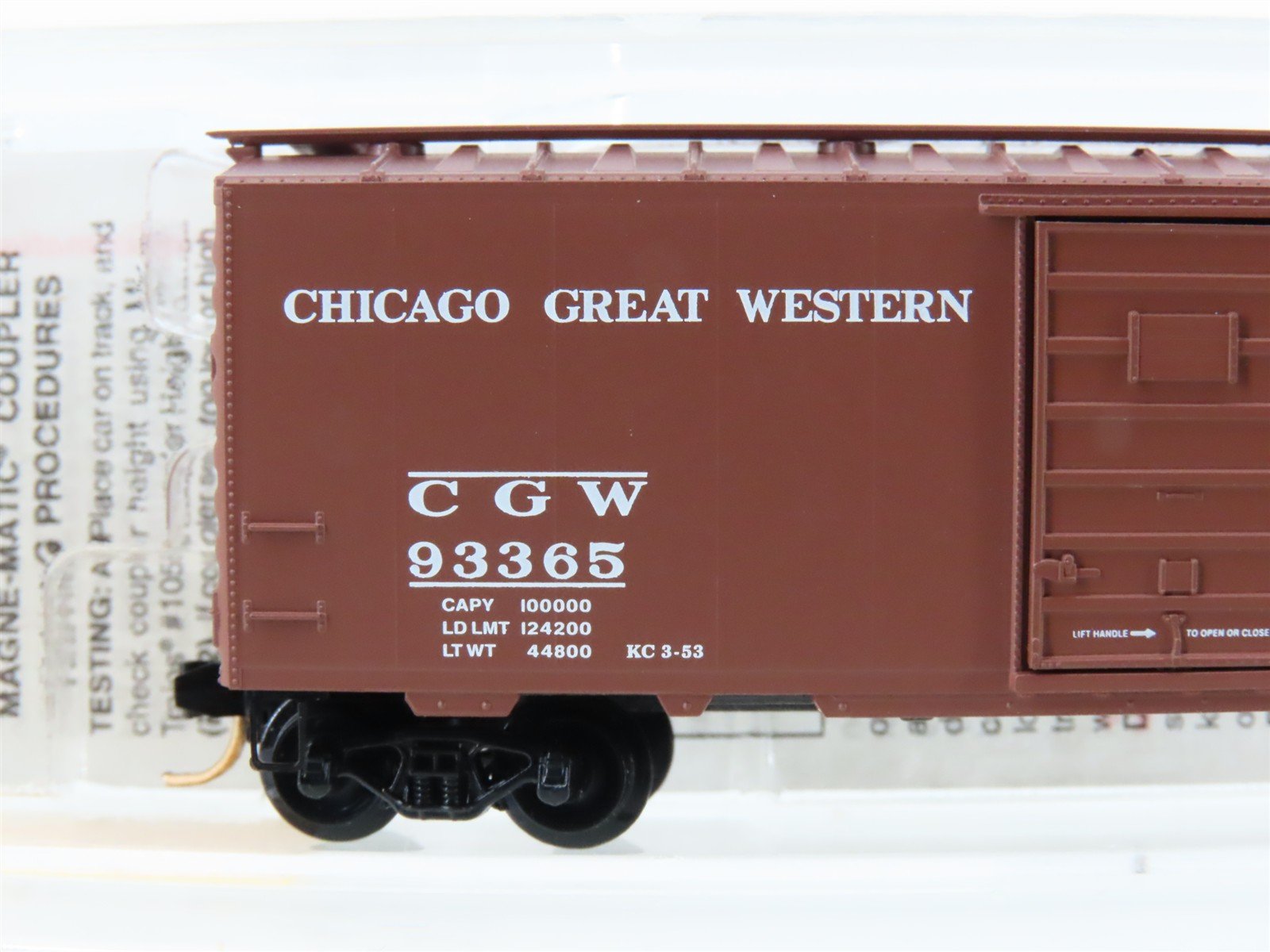 N Scale Micro-Trains MTL 20466 CGW Chicago Great Western 40' Box Car #93365
