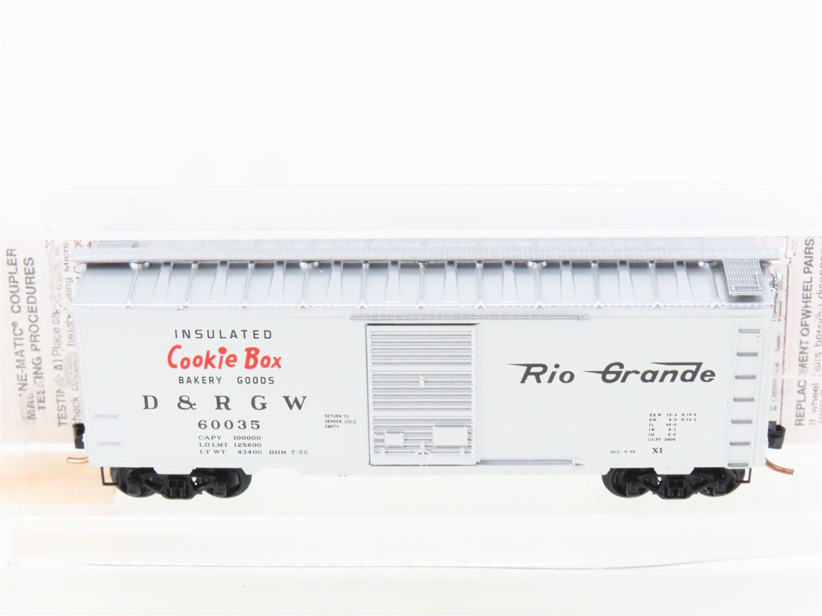 N Scale Micro-Trains MTL 20110 D&RGW Cookie Box 40' Single Door Box Car #60035