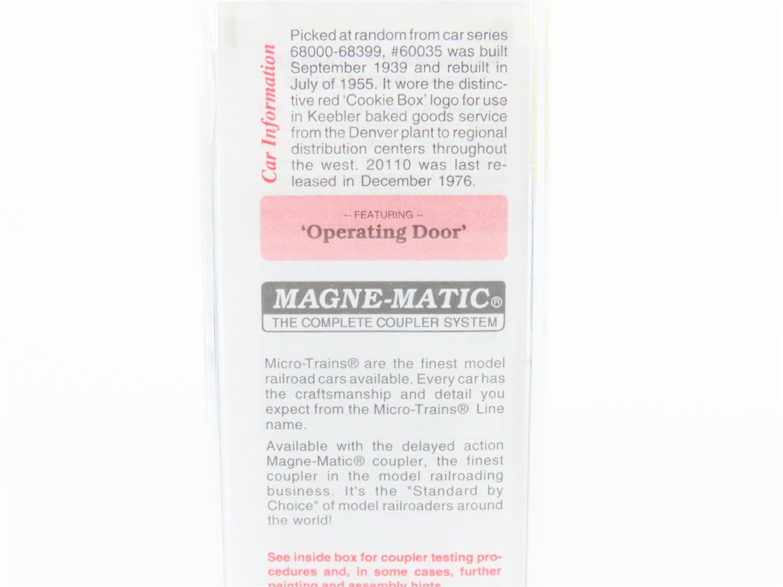 N Scale Micro-Trains MTL 20110 D&RGW Cookie Box 40' Single Door Box Car #60035