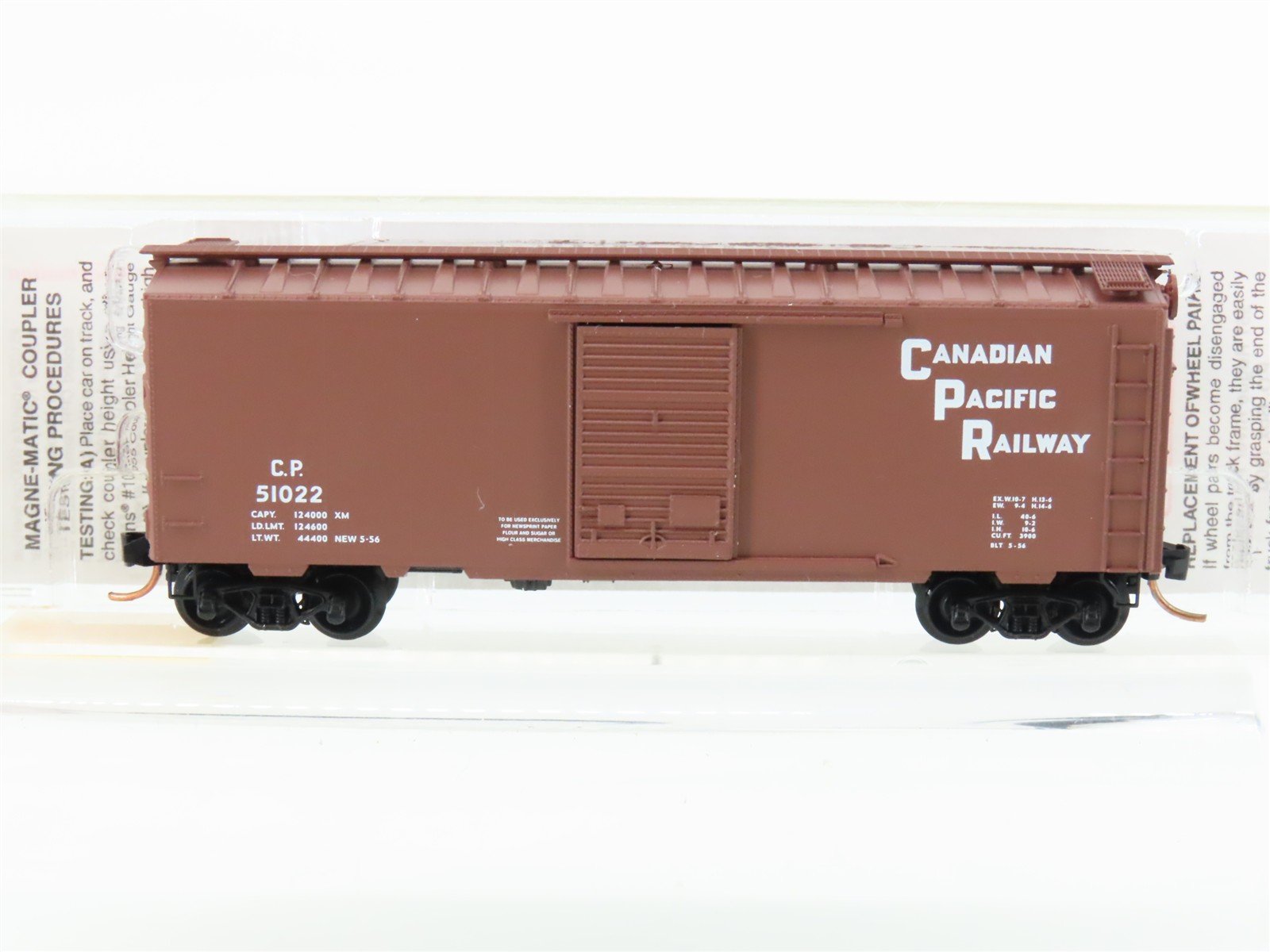 N Micro-Trains MTL 20436 CP Canadian Pacific 40' Single Door Box Car #51022