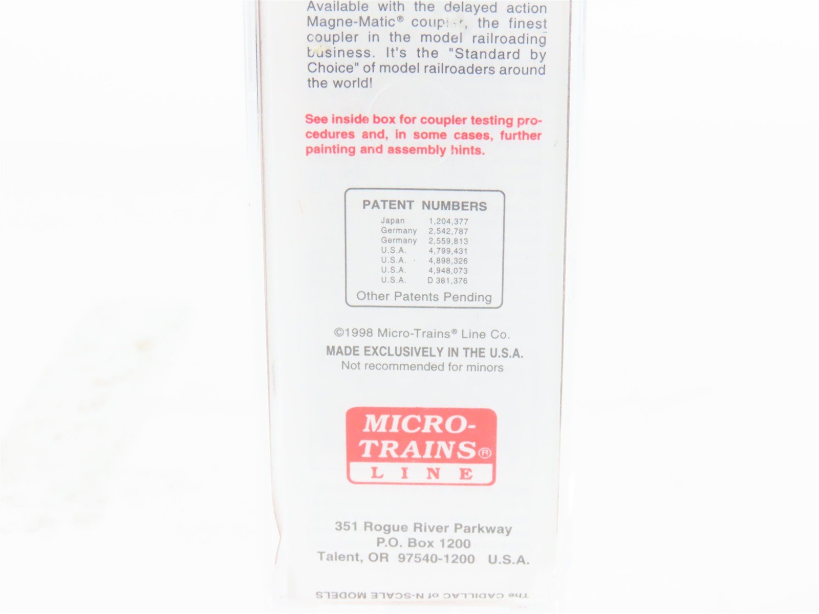 N Scale Micro-Trains MTL 20080 SP Southern Pacific Railroad 40' Box Car #105045