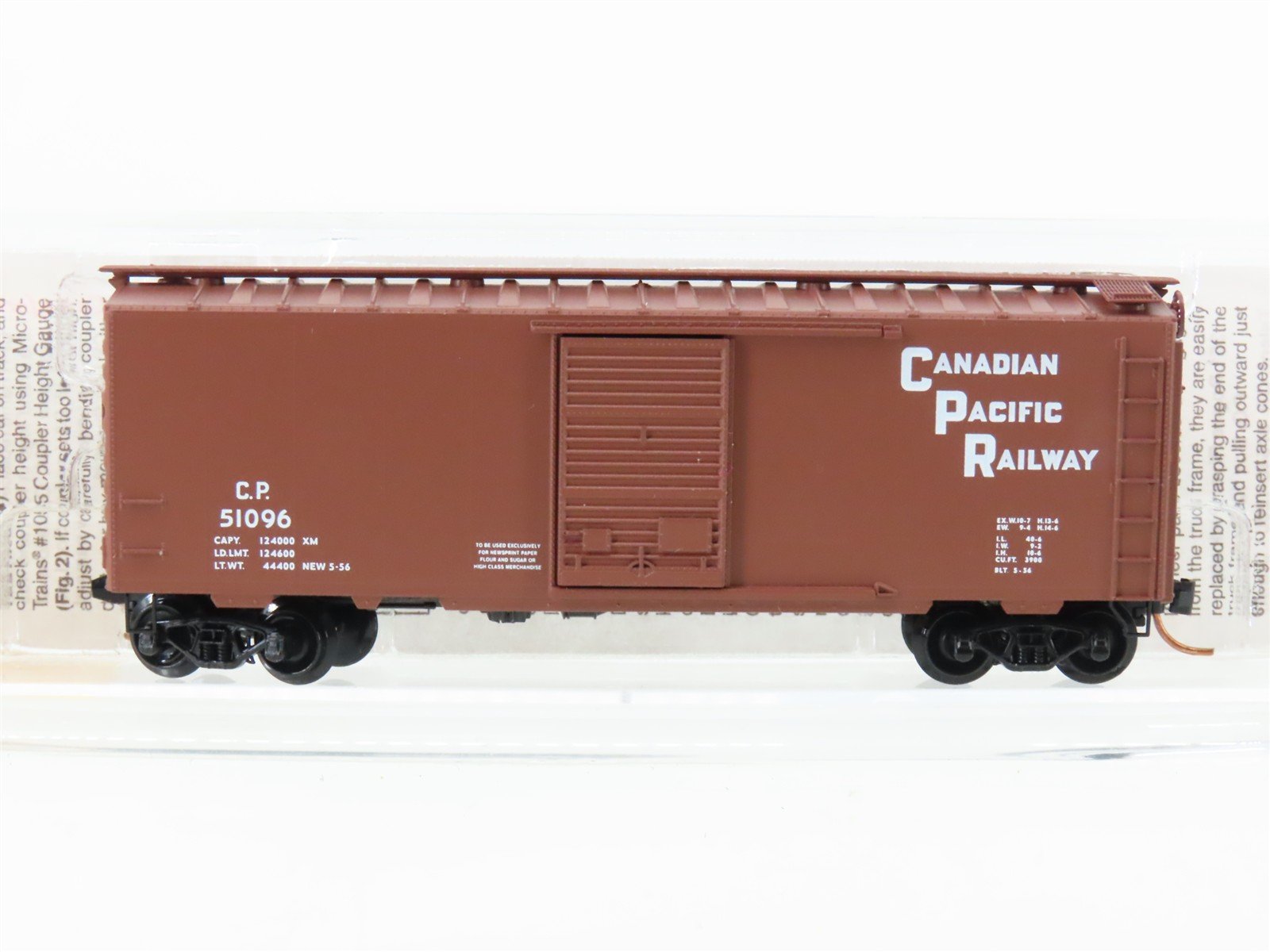 N Scale Micro-Trains MTL 20436/3 CP Canadian Pacific Railway 40' Box Car #51096