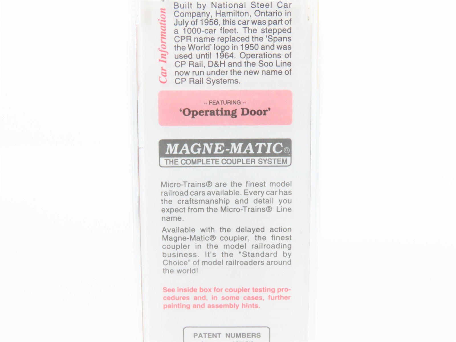 N Scale Micro-Trains MTL 20436/3 CP Canadian Pacific Railway 40' Box Car #51096