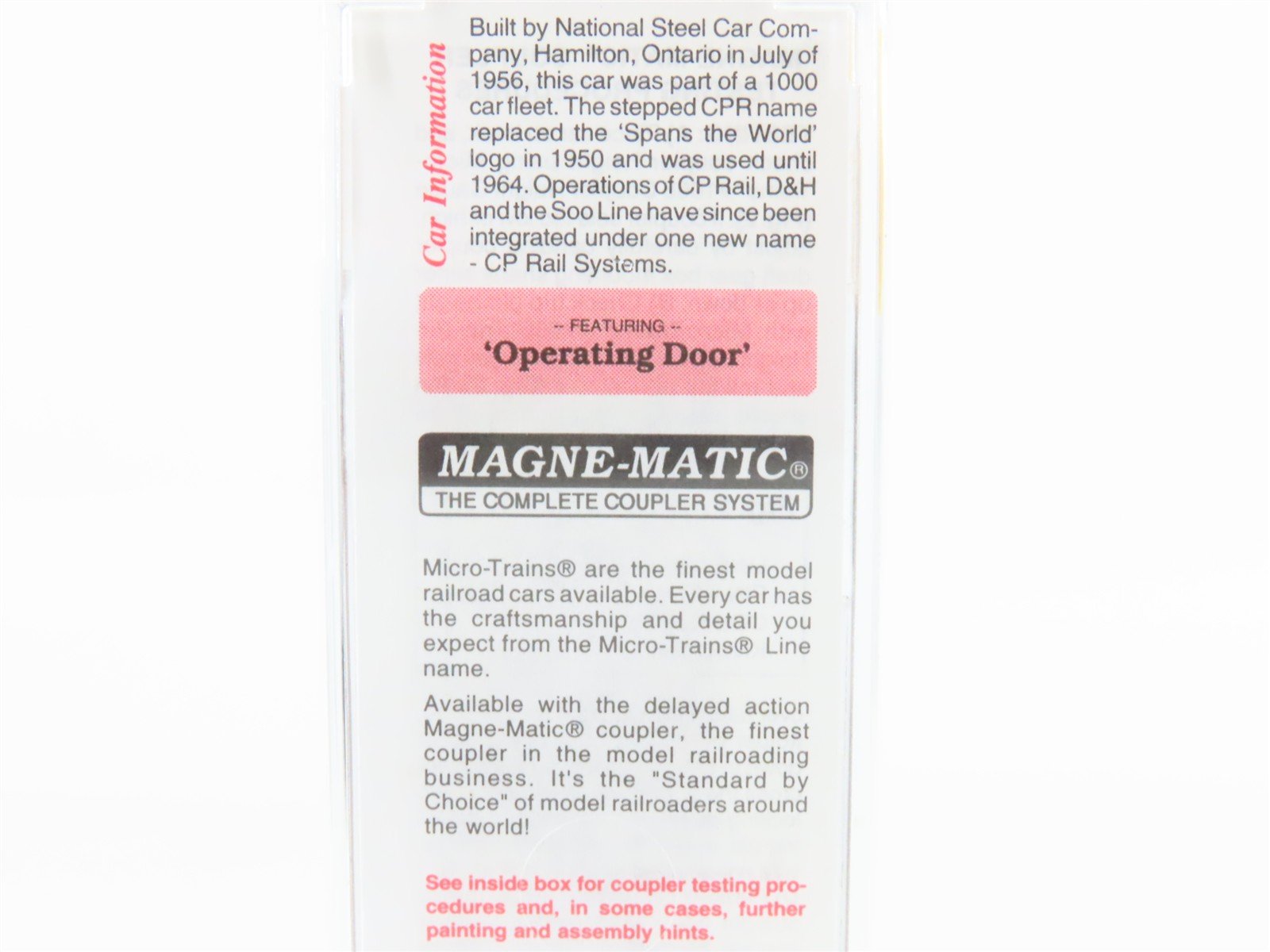 N Scale Micro-Trains MTL 20436/2 CP Canadian Pacific Railway 40' Box Car #51059