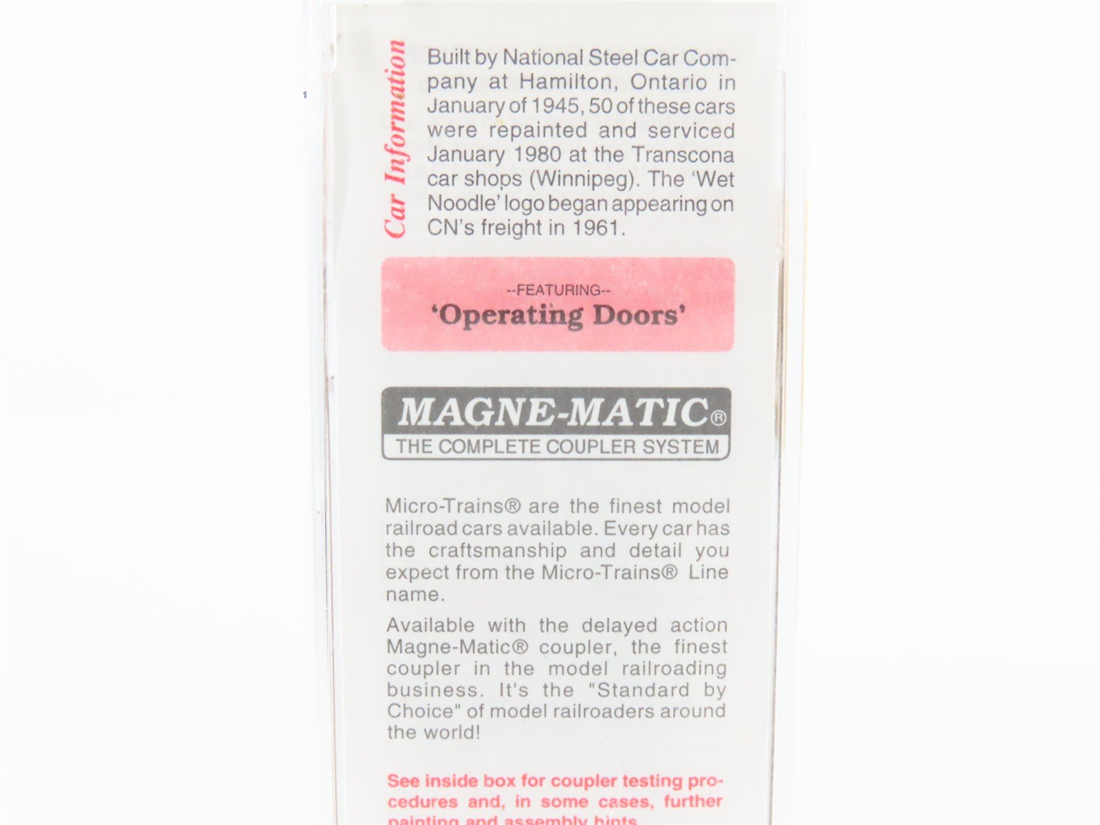 N Micro-Trains MTL 20550 CN Canadian National 40' Single Door Box Car #428650