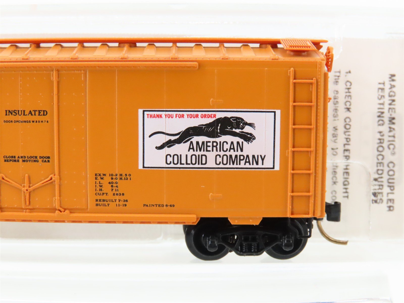 N Scale Micro-Trains MTL 21190 LOVX American Colloid Company 40' Box Car #9116
