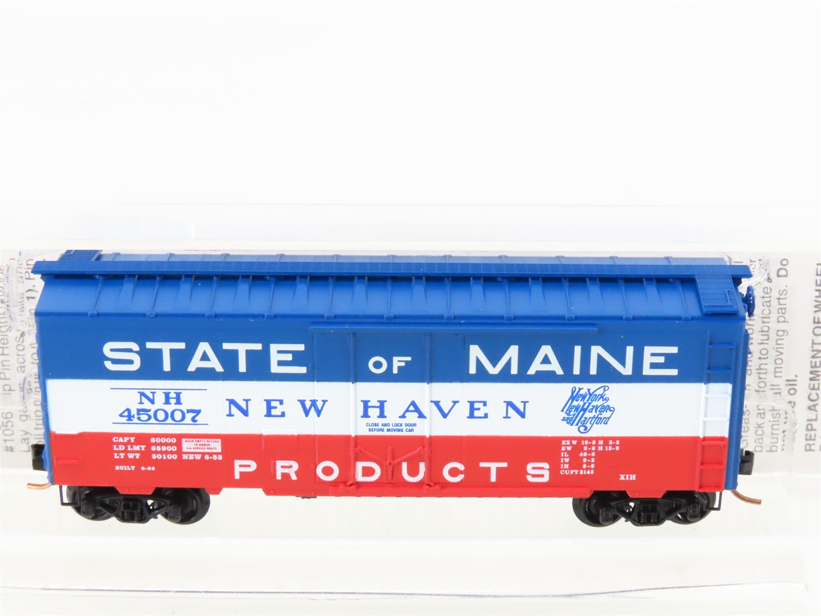 N Scale Micro-Trains MTL 21160 NH State Of Maine 40' Plug Door Box Car #45007