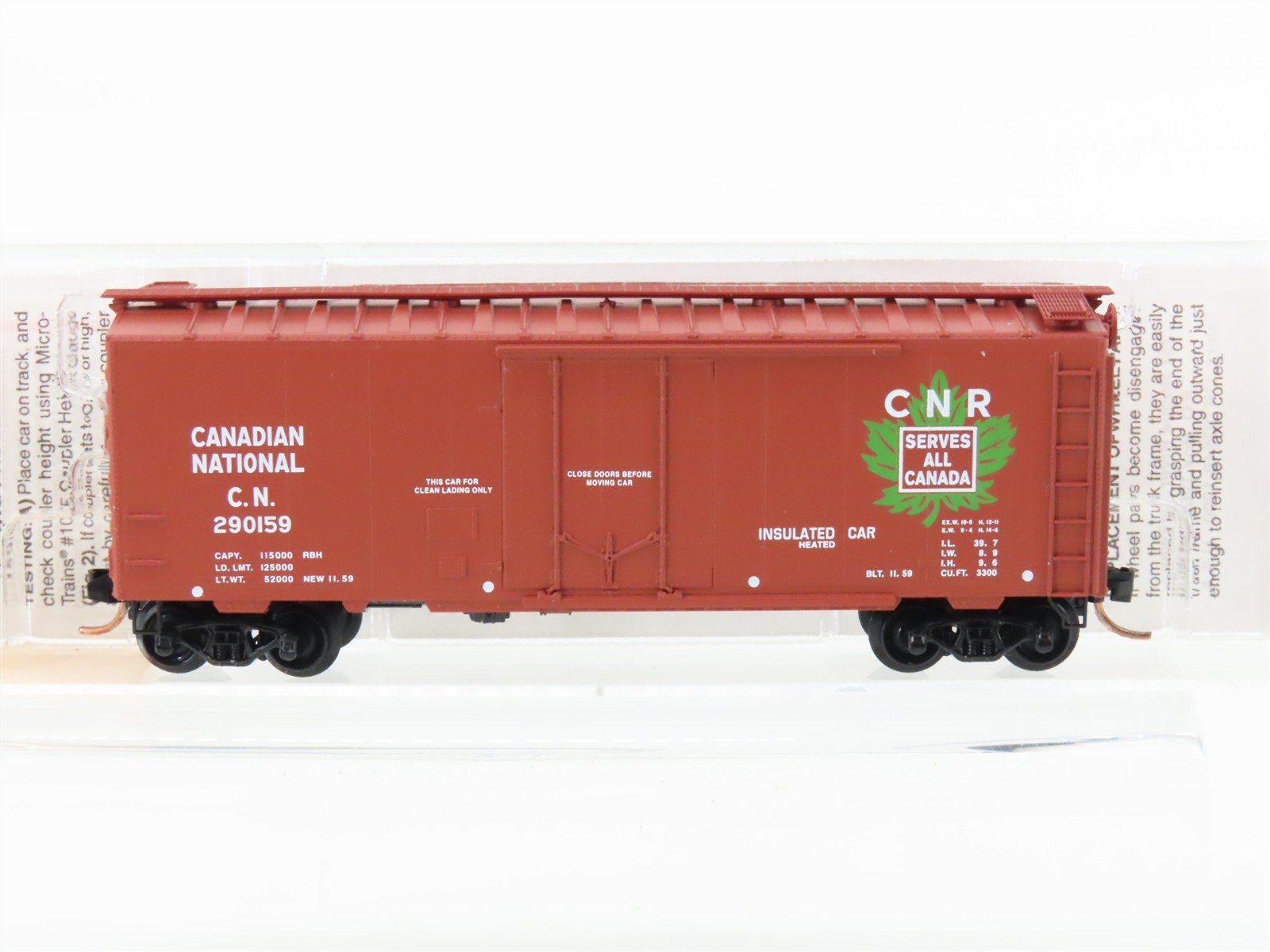 N Scale Micro-Trains MTL 21120 CN Canadian National 40' Plug Door Box Car 290159