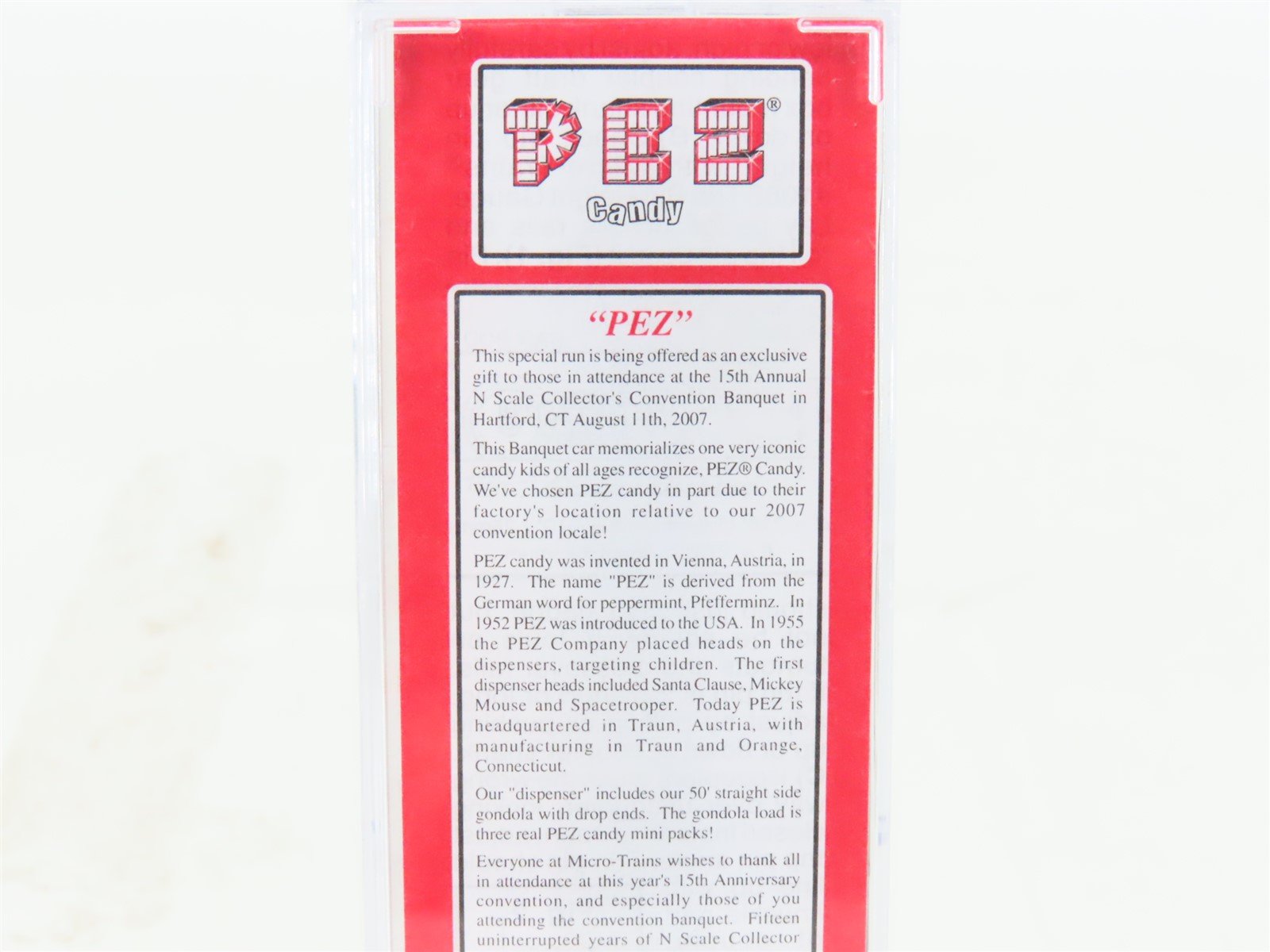 N Scale Micro-Trains NSC MTL 07-135 PEZ 50' Gondola #2007 w/ Candy Load