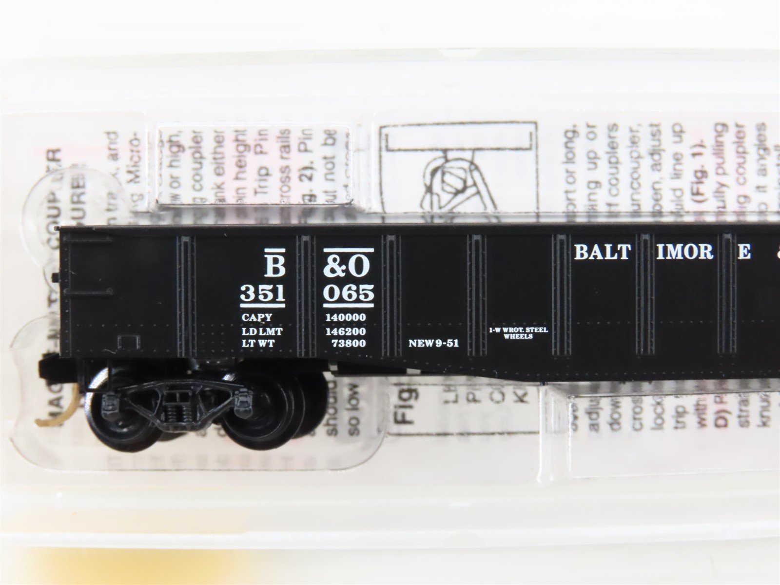 N Scale Micro-Trains MTL 105030 B&O Baltimore & Ohio 50' Gondola #351065