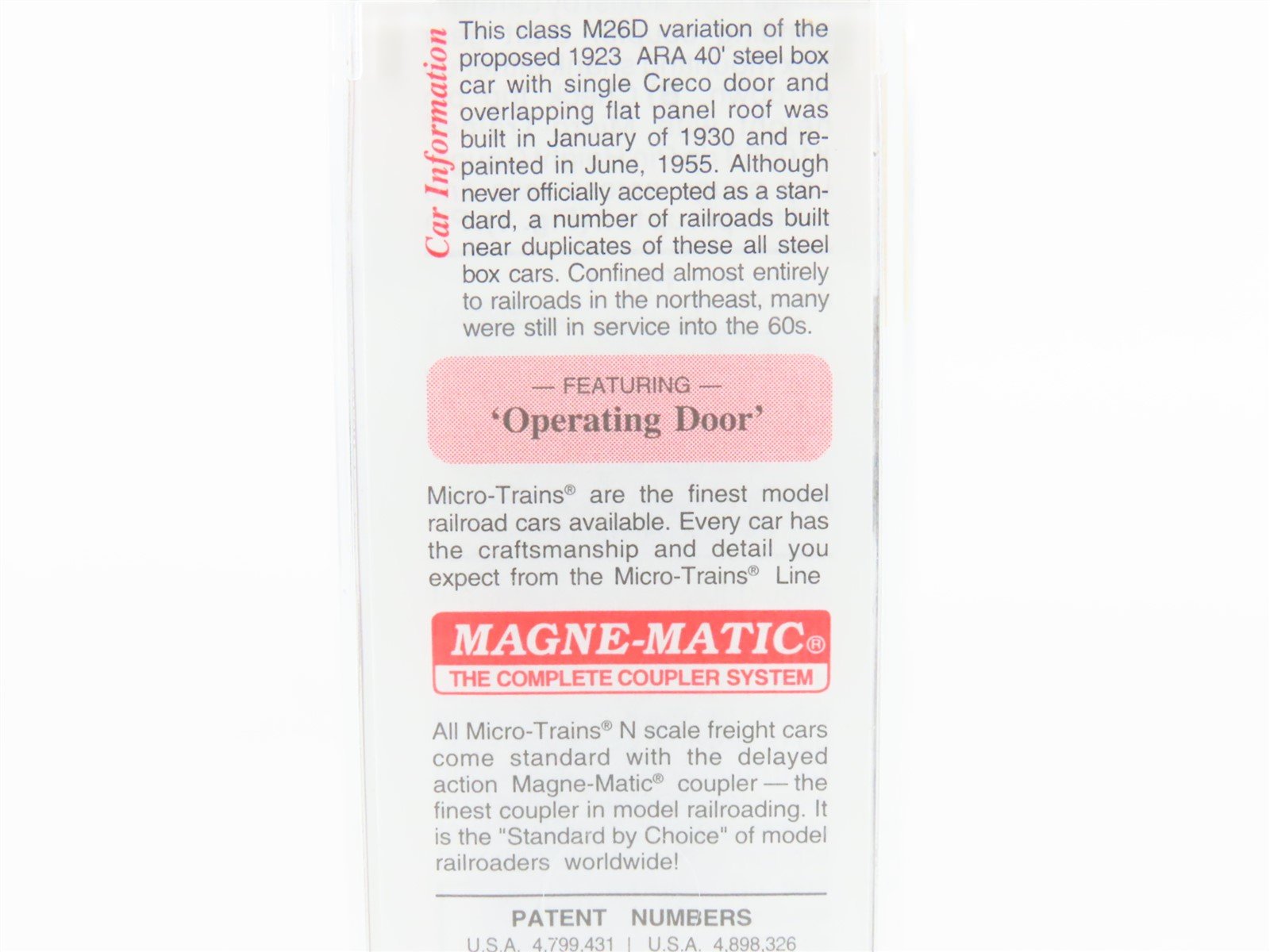 N Scale Micro-Trains MTL 120240 B&O Baltimore & Ohio 40' Box Car #276383