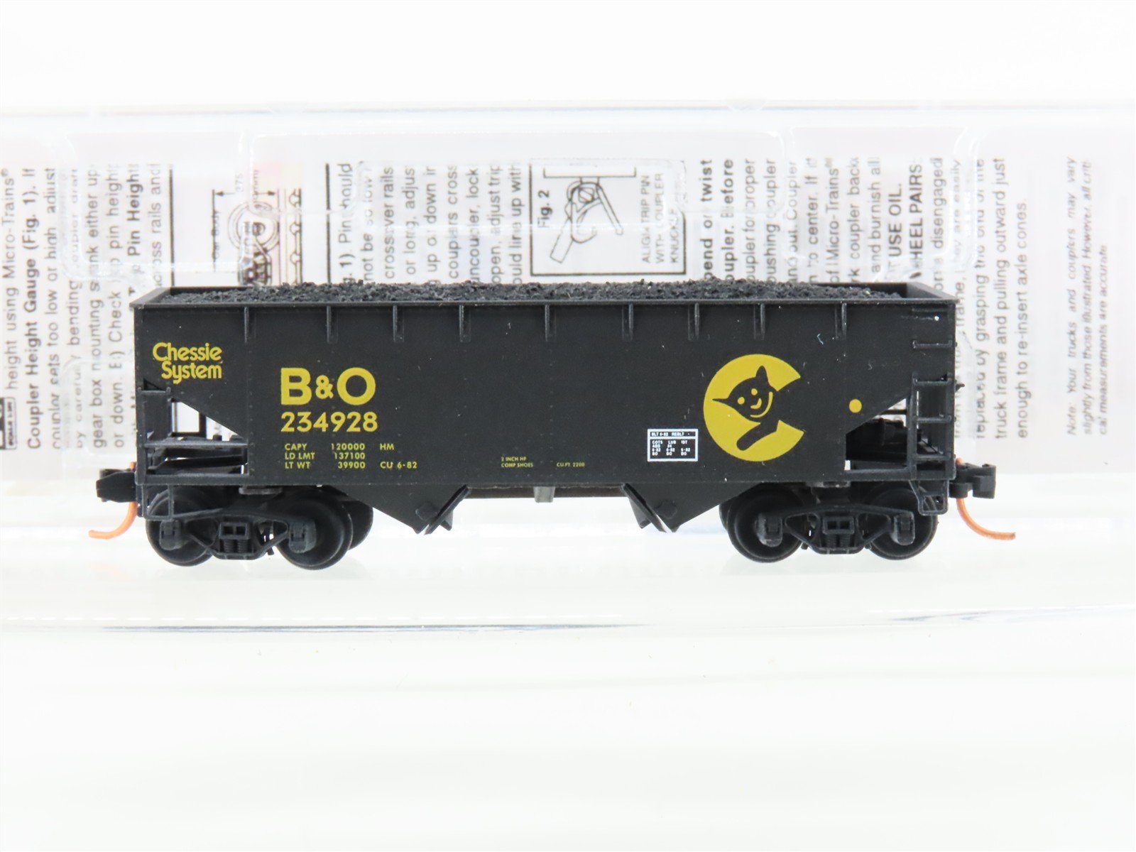 N Micro-Trains MTL 05544510 B&O Chessie System 2-Bay Hopper #234928 - Weathered