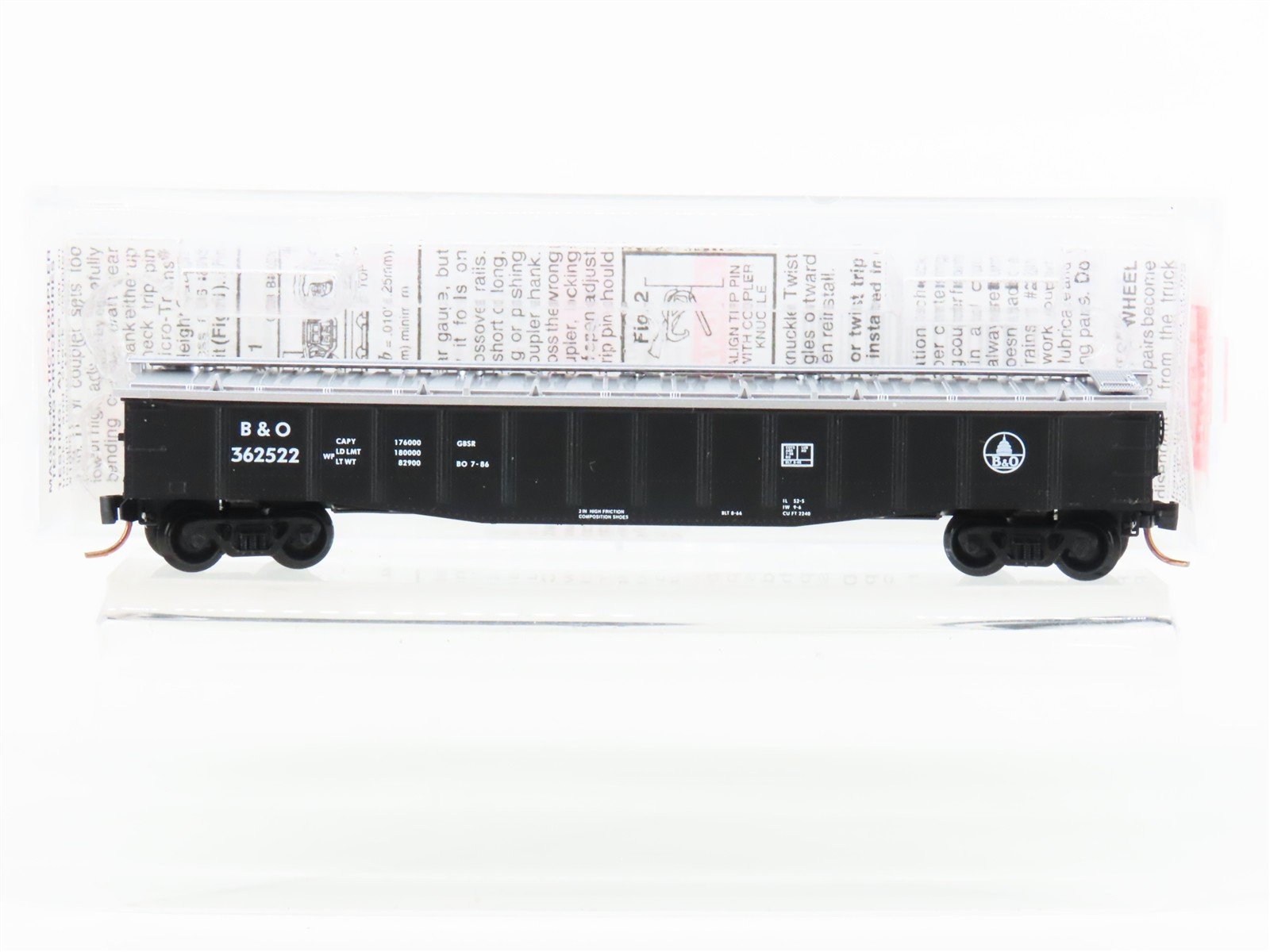 N Scale Micro-Trains MTL 106040 B&O Baltimore & Ohio 50' Gondola #362522