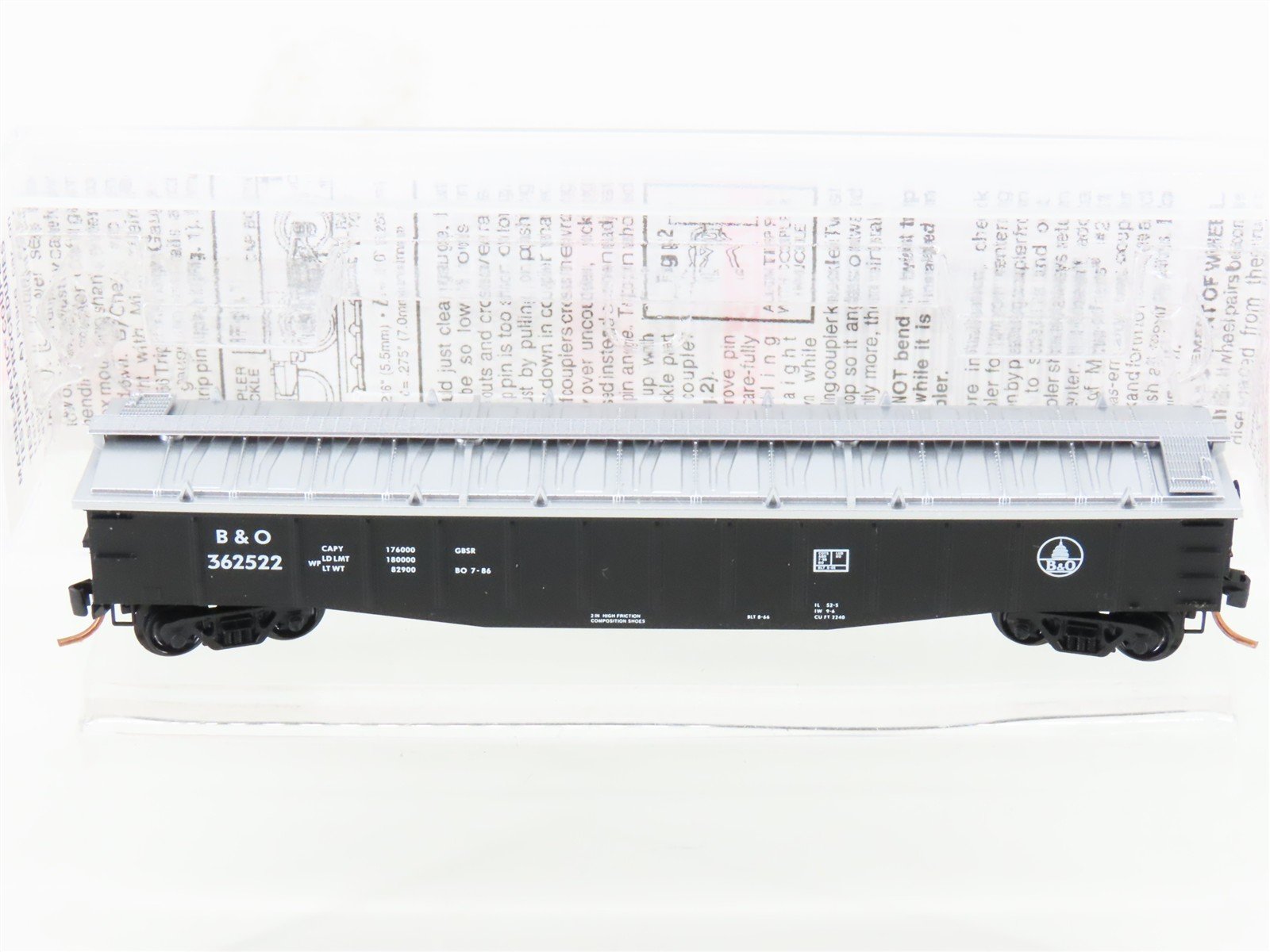 N Scale Micro-Trains MTL 106040 B&O Baltimore & Ohio 50' Gondola #362522