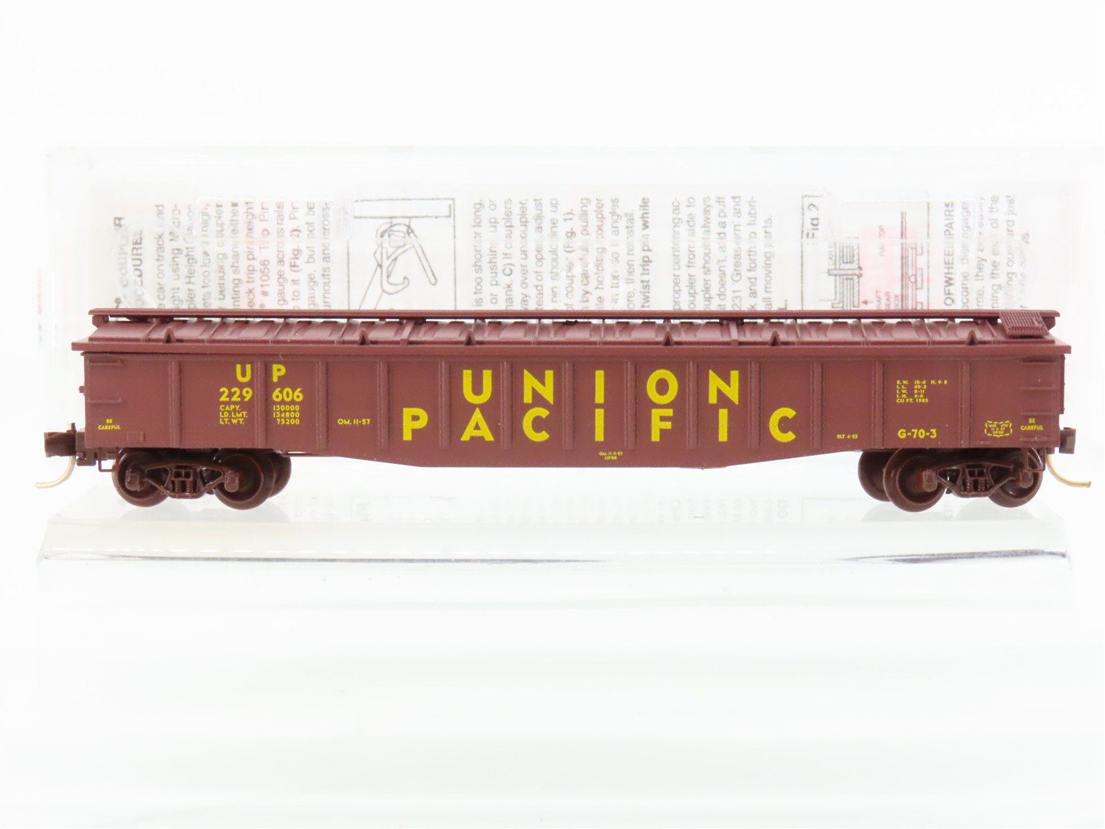 N Scale Micro-Trains MTL 106020 UP Union Pacific 50' Covered Gondola #229606