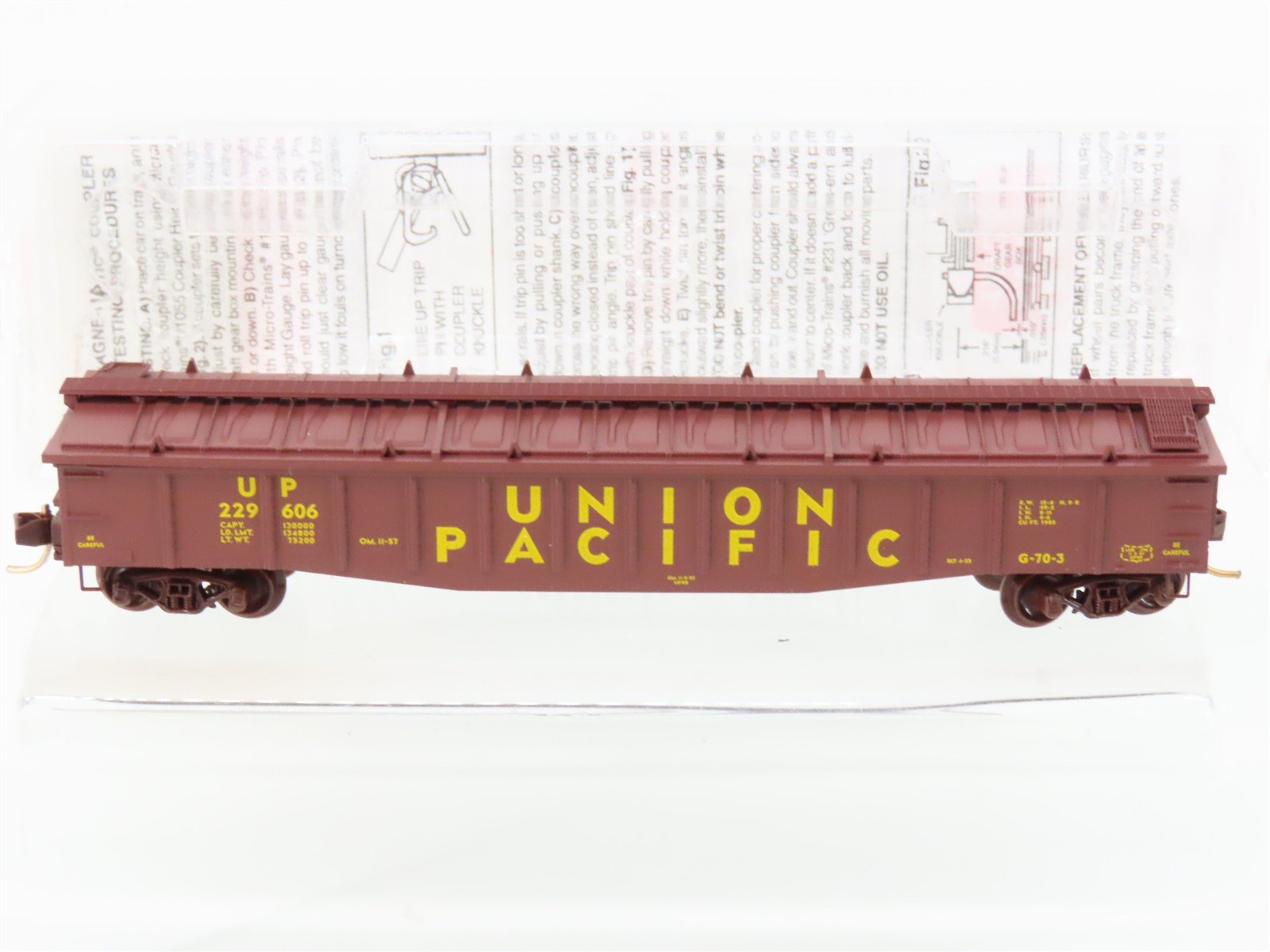 N Scale Micro-Trains MTL 106020 UP Union Pacific 50' Covered Gondola #229606