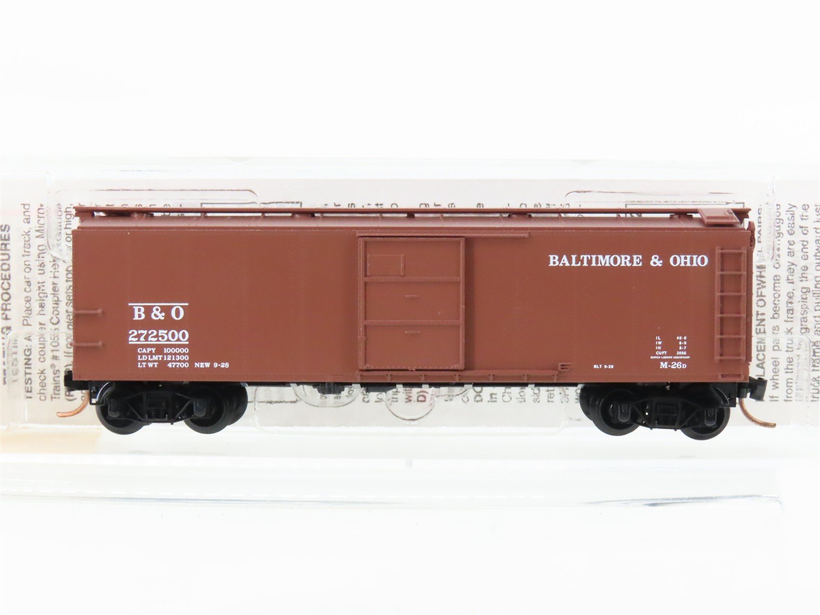 N Scale Micro-Trains MTL 120210 B&O Baltimore & Ohio 40' Box Car #272500