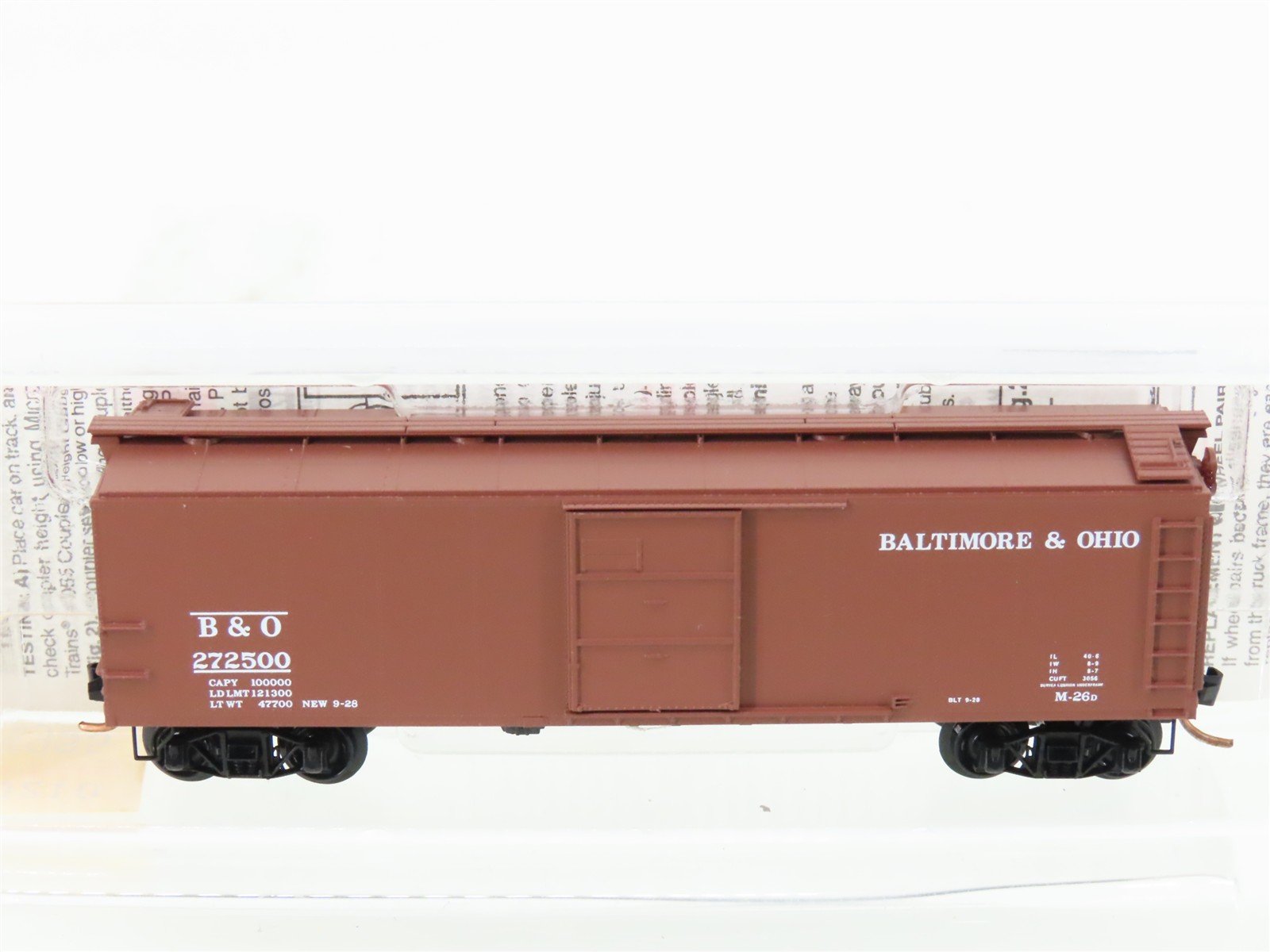 N Scale Micro-Trains MTL 120210 B&O Baltimore & Ohio 40' Box Car #272500