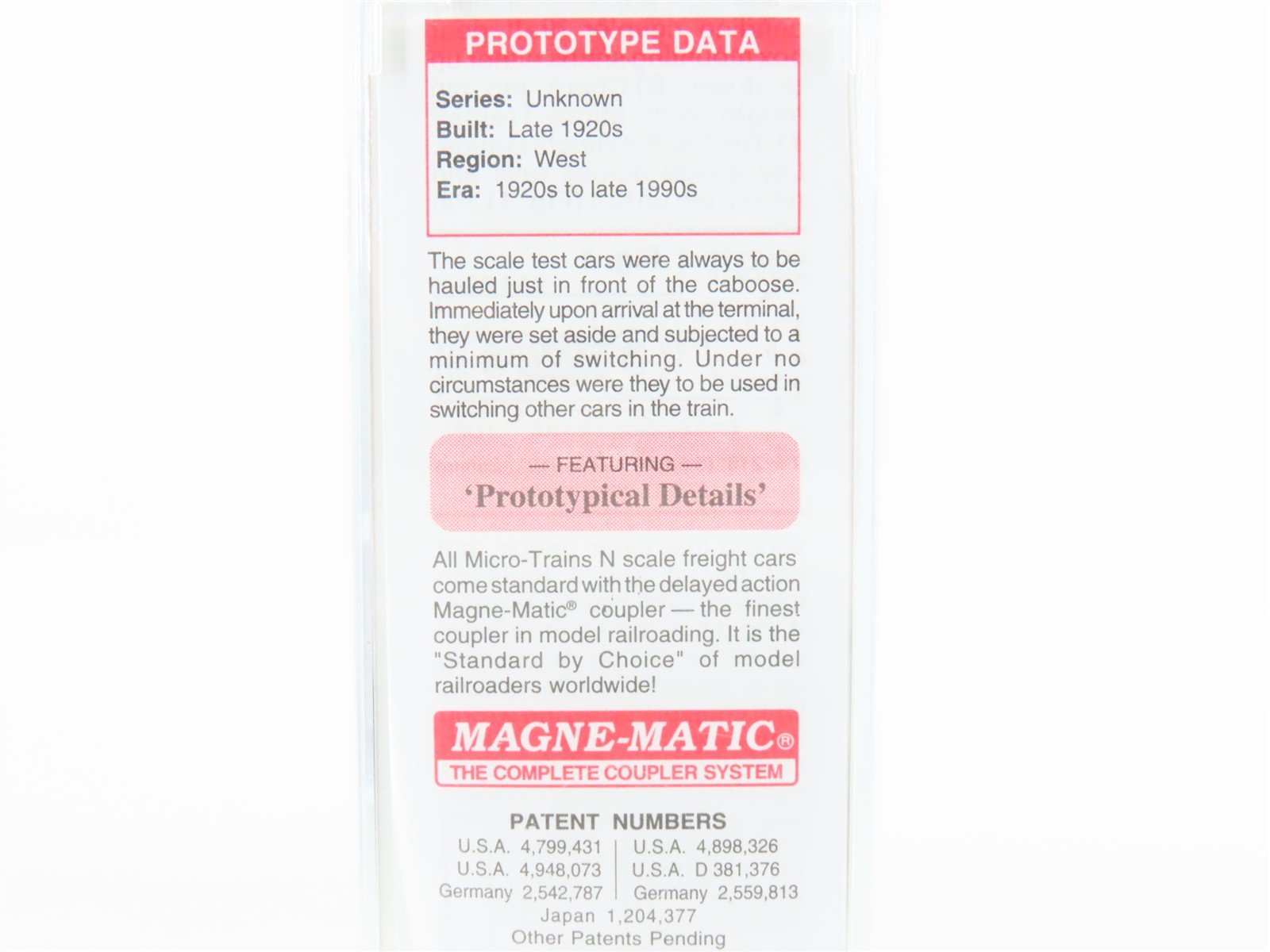 N Scale Micro-Trains MTL 12100050 CR Conrail Railroad Scale Test Car #80044