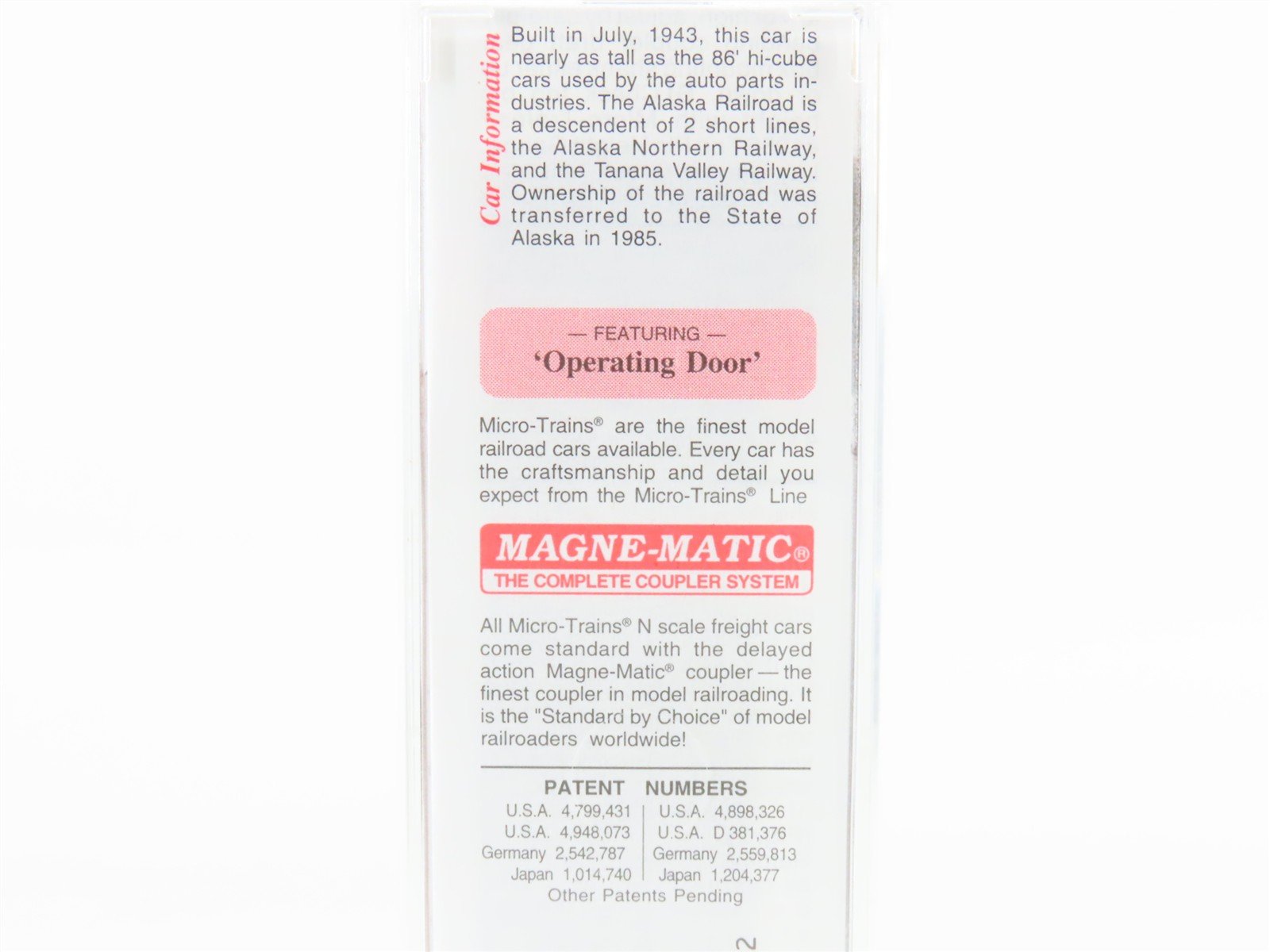 N Micro-Trains MTL 77030 ARR Alaska McKinley National Park 50' Box Car #8019