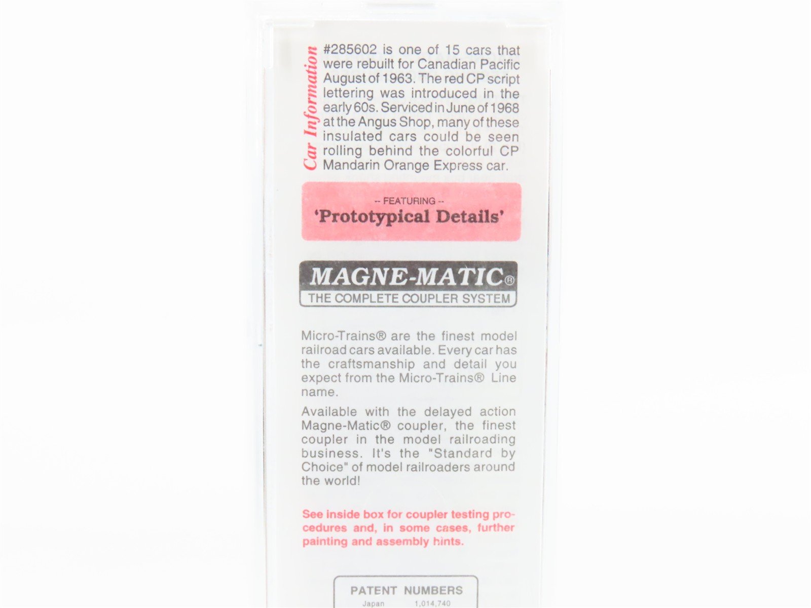 N Scale Micro-Trains MTL 74040/2 CP Canadian Pacific 40' Box Car #285602