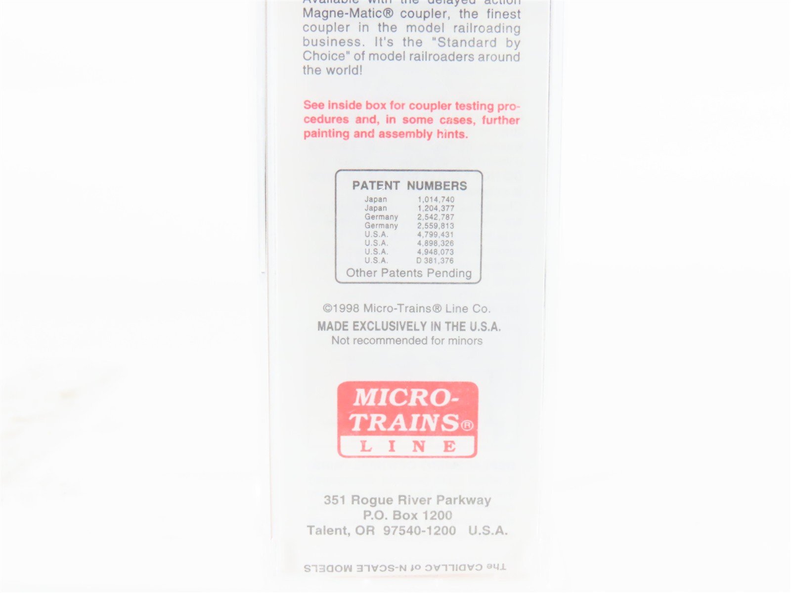 N Scale Micro-Trains MTL 74040/2 CP Canadian Pacific 40' Box Car #285602