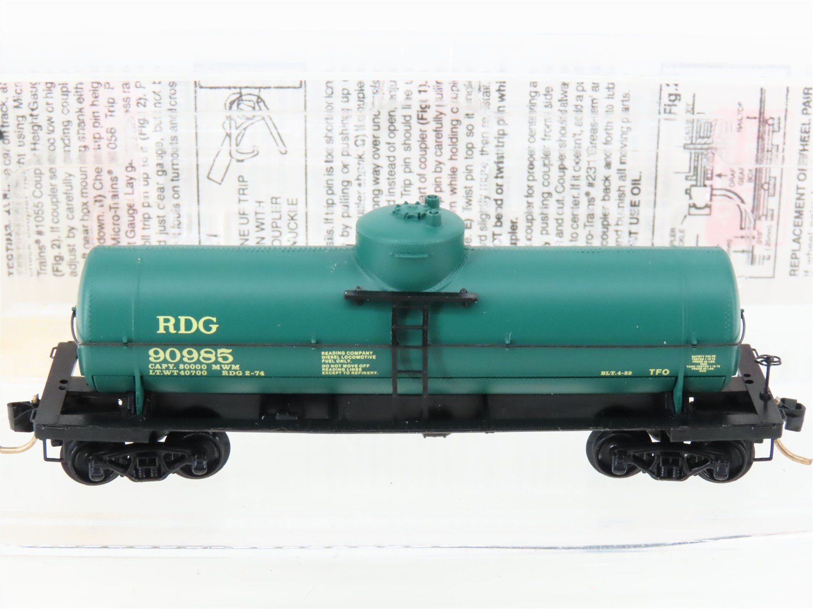 N Scale Micro-Trains MTL 65350 RDG Reading 39' Single Dome Tank Car #90985