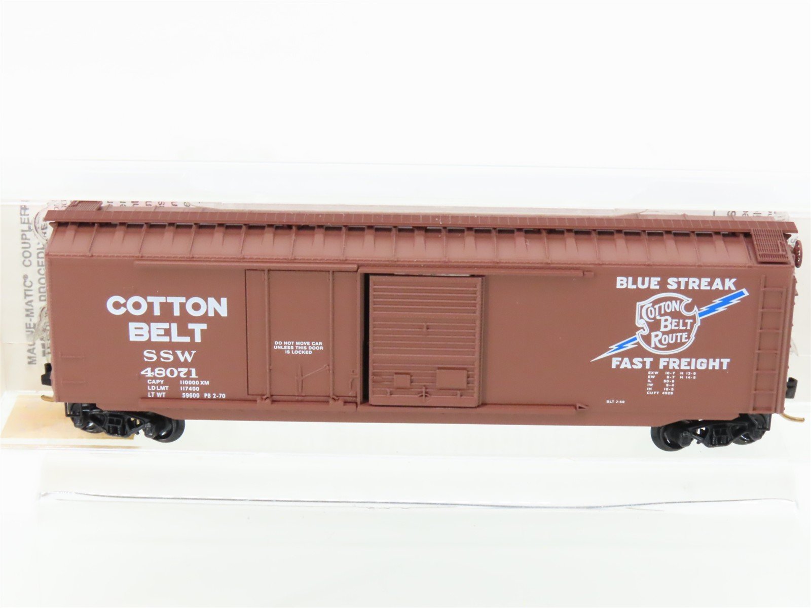 N Scale Micro-Trains MTL 33060 SSW Cotton Belt Blue Streak 50' Box Car #48071