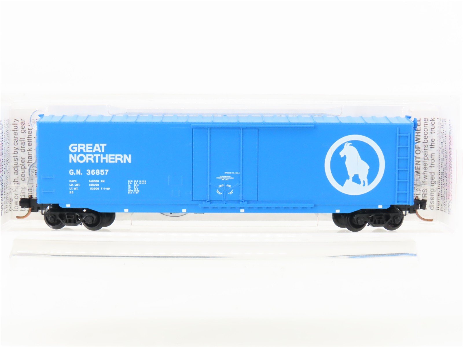 N Scale Micro-Trains MTL 38270 GN Big Sky Blue 50' Plug Door Box Car #36857